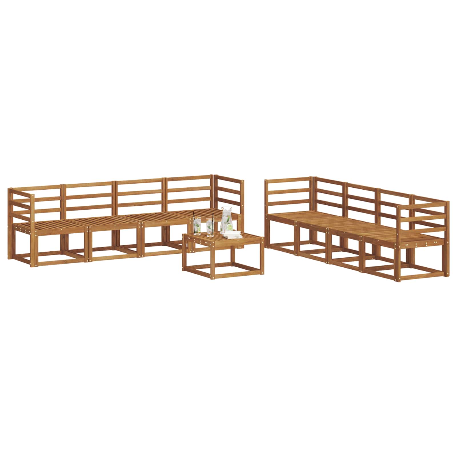 Set vanjskih sofa 9 pcs Prirodna