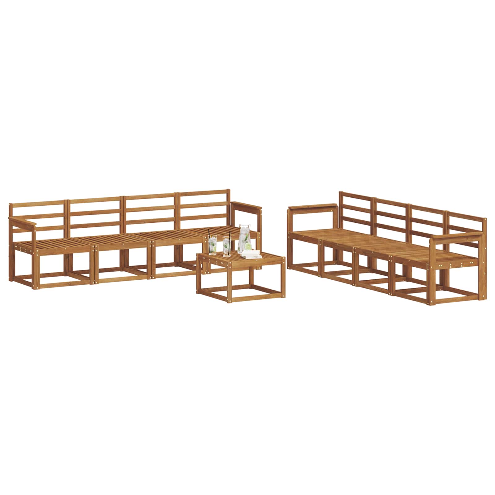 Set vanjskih sofa 9 pcs Prirodna