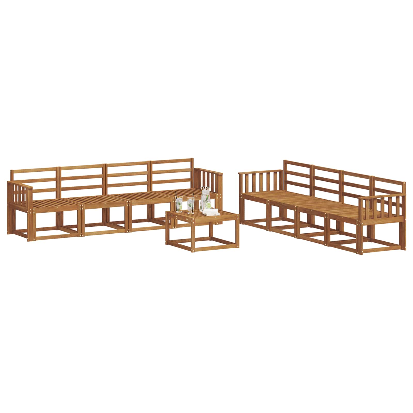 Set vanjskih sofa 9 pcs Prirodna