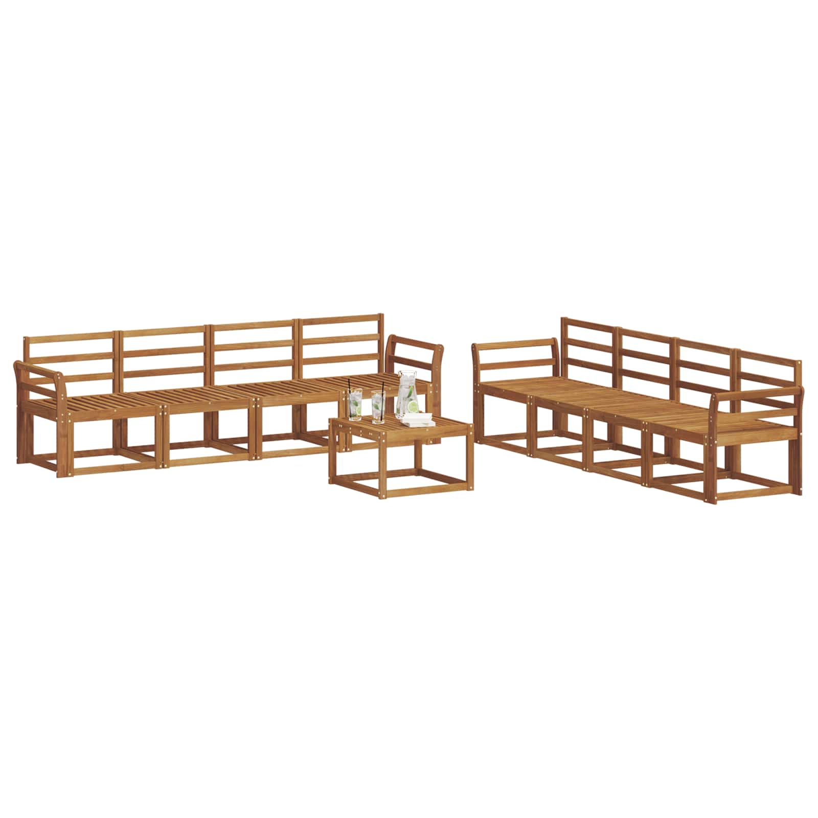 Set vanjskih sofa 9 pcs Prirodna