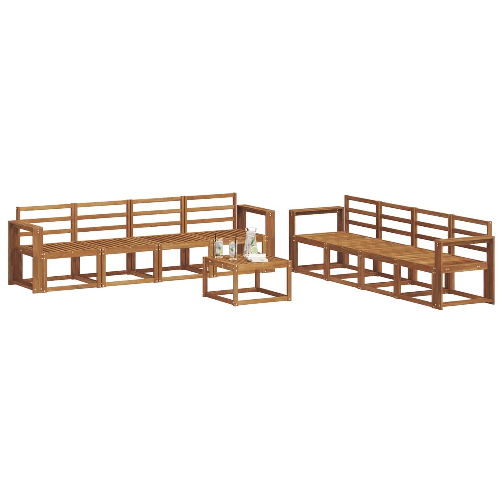 Set vanjskih sofa 9 pcs Prirodna