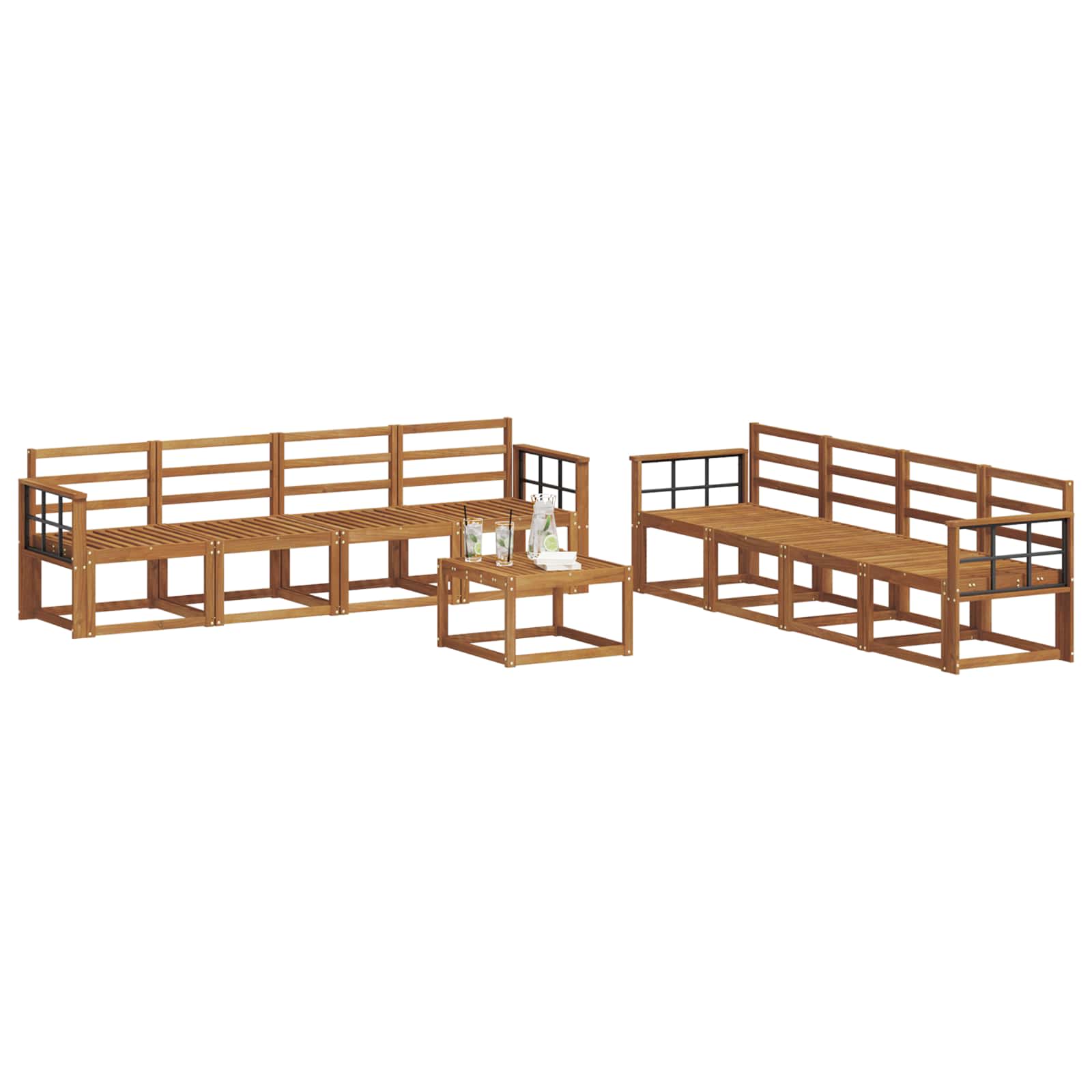 Set vanjskih sofa 9 pcs Prirodna