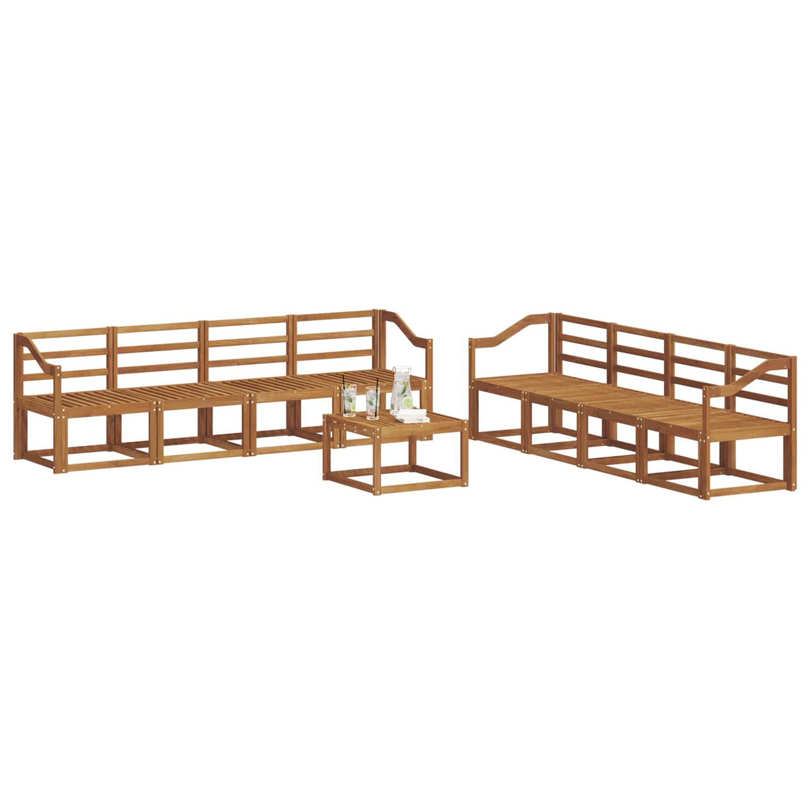 Set vanjskih sofa 9 pcs Prirodna