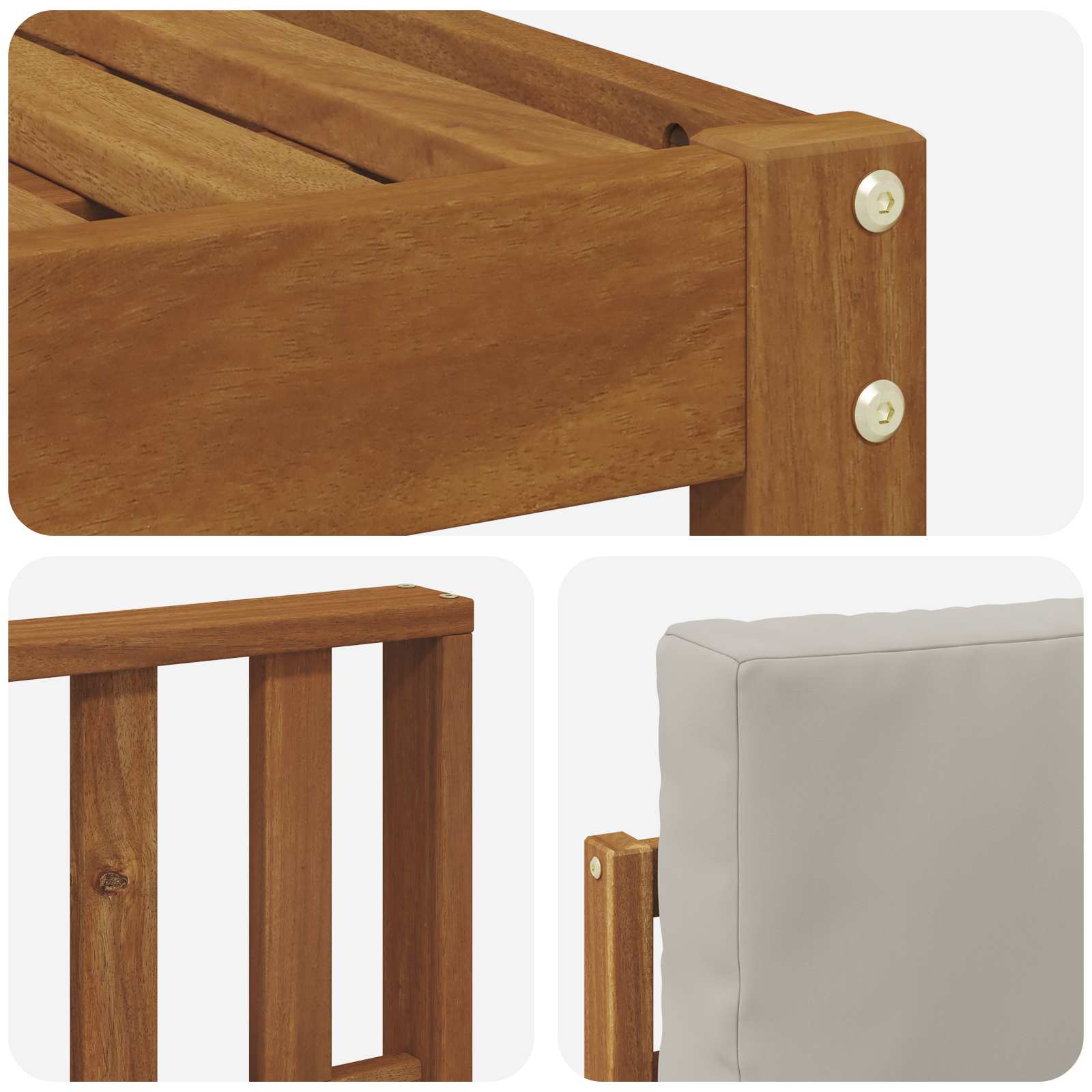 Set vanjskih sofa s jastukom 4 pcs Prirodna i svijetlo siva