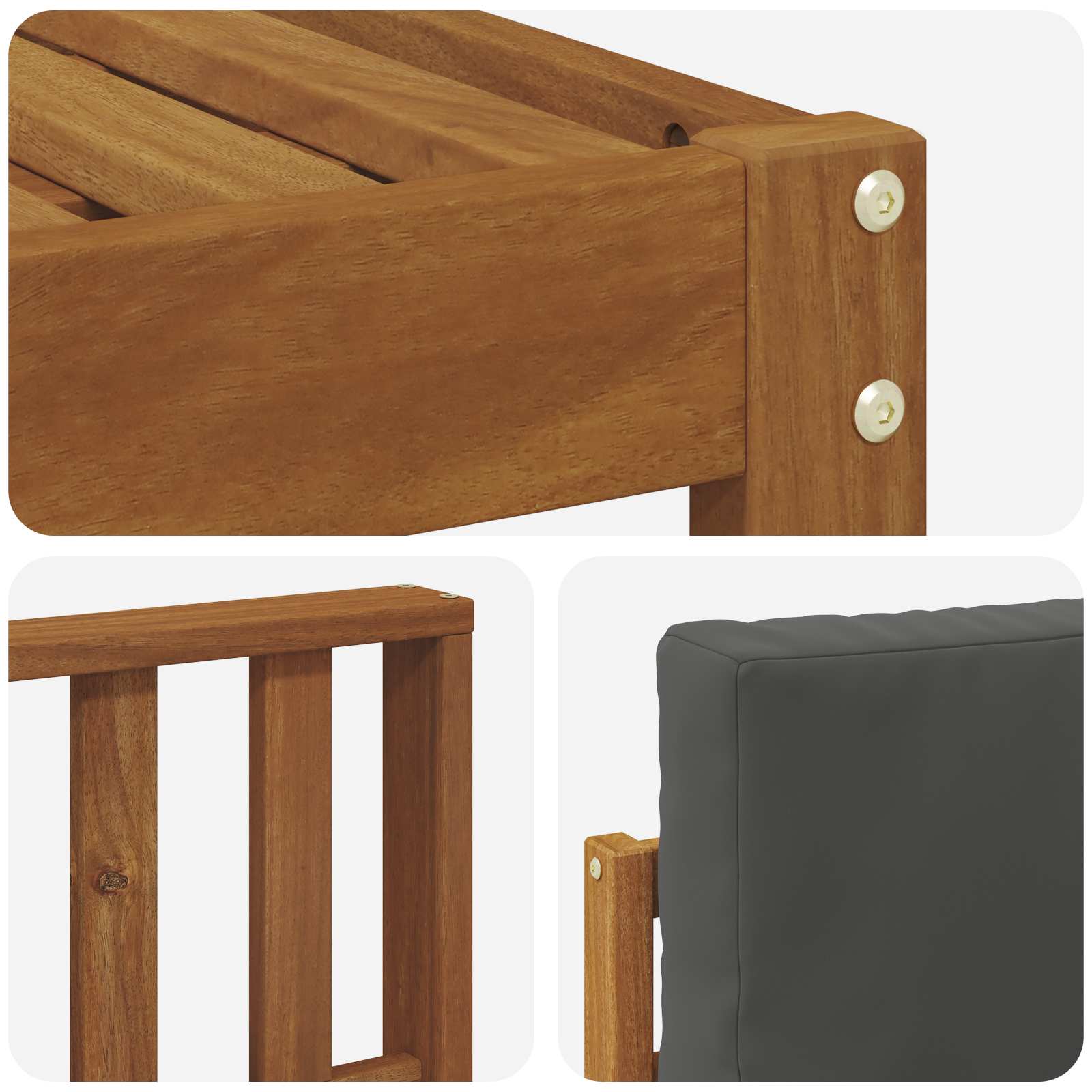 Set vanjskih sofa s jastukom 4 pcs Prirodna i antracit