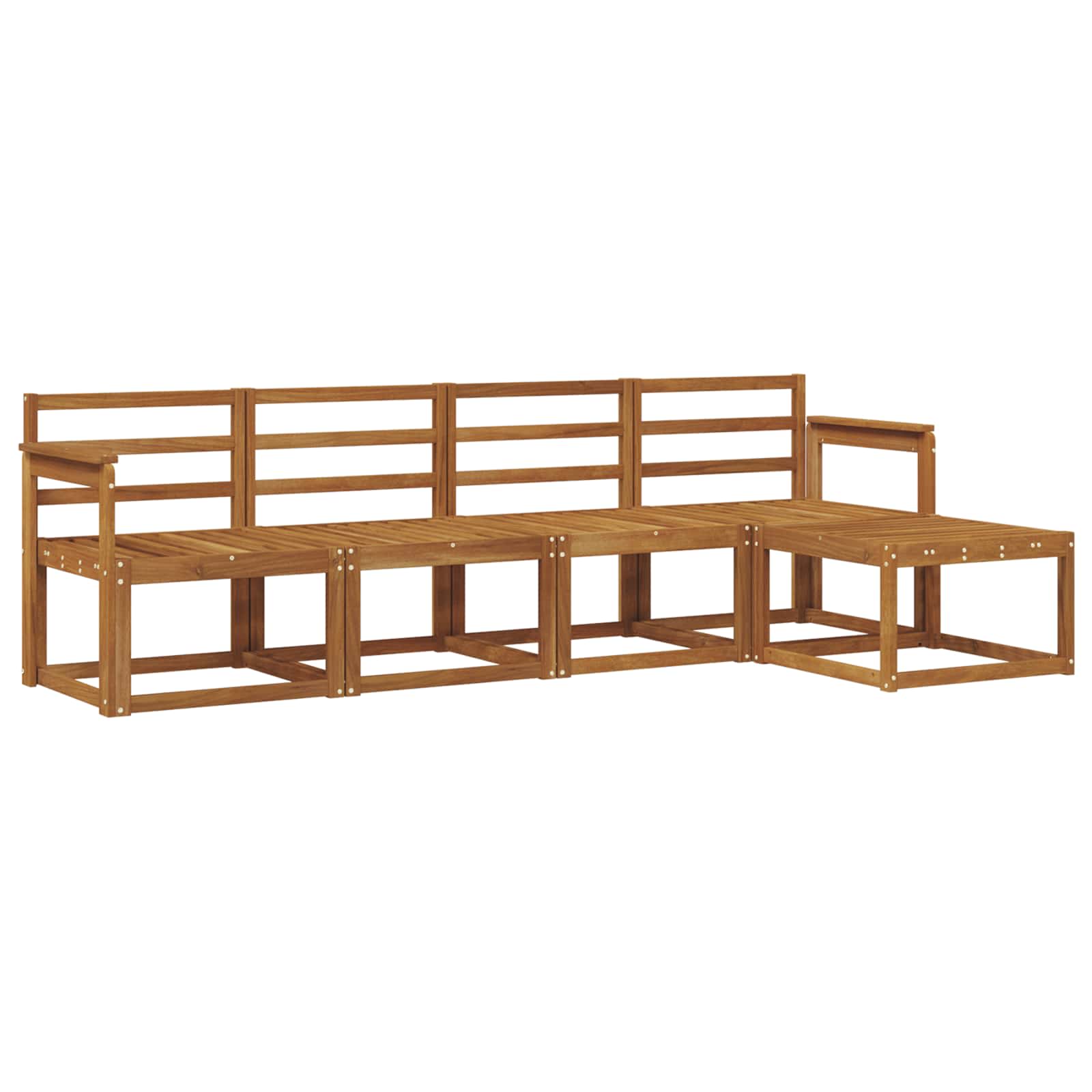 Set vanjskih sofa 5 pcs Prirodna Čvrsto drvo akacije
