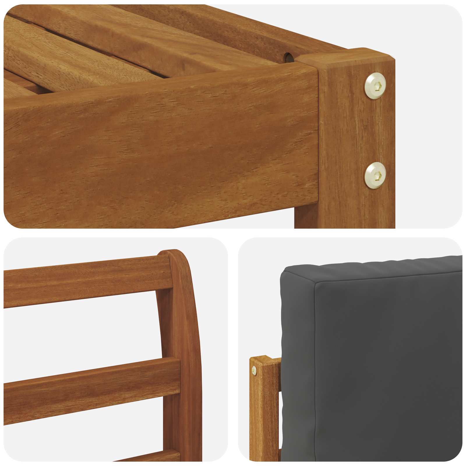 Set vanjskih sofa 5 pcs Prirodna i antracit Čvrsto drvo akacije