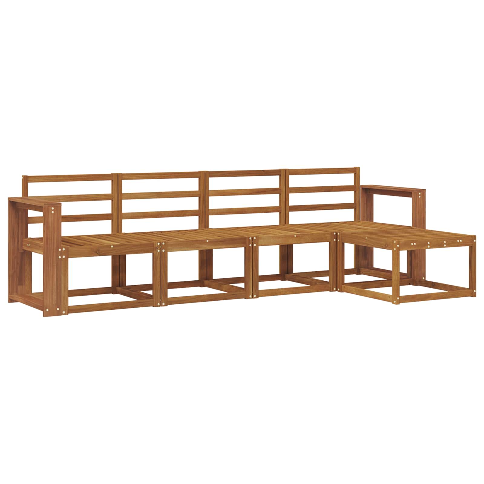 Set vanjskih sofa 5 pcs Prirodna Čvrsto drvo akacije