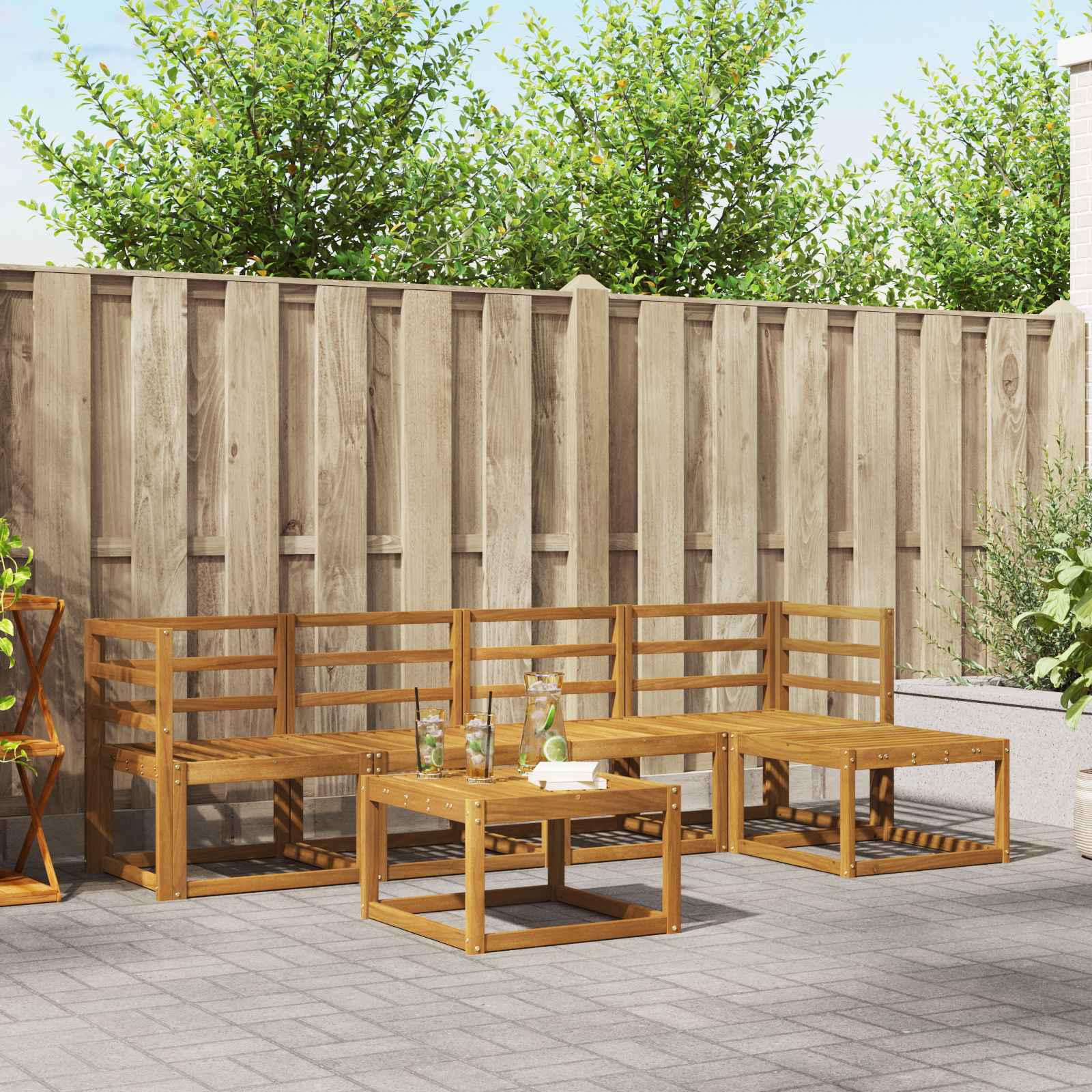 Set vanjskih sofa 6 pcs Prirodna