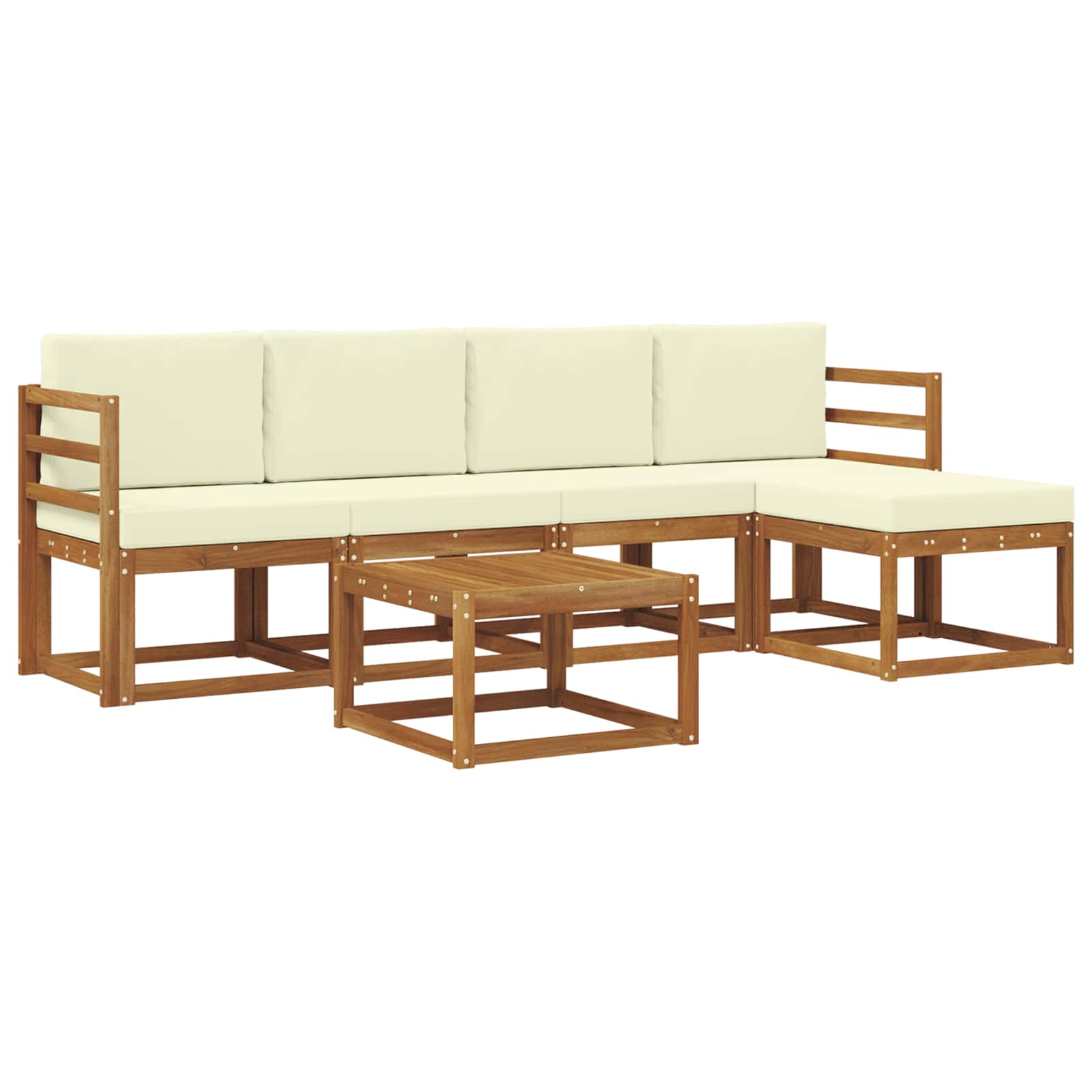 Set vanjskih sofa s jastukom 6 pcs Prirodna i krem