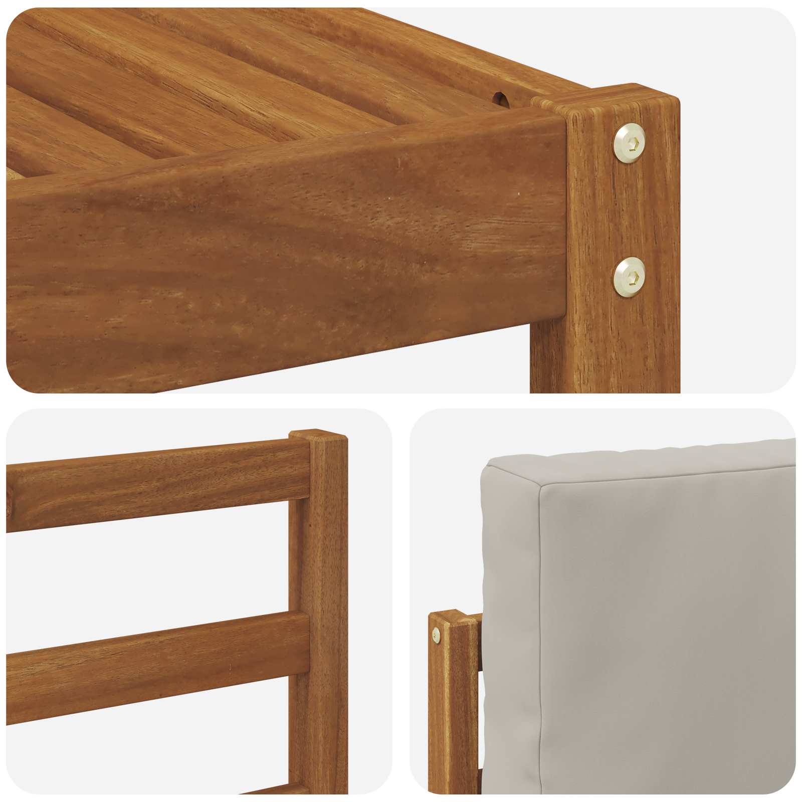 Set vanjskih sofa s jastukom 6 pcs Prirodna i svijetlo siva