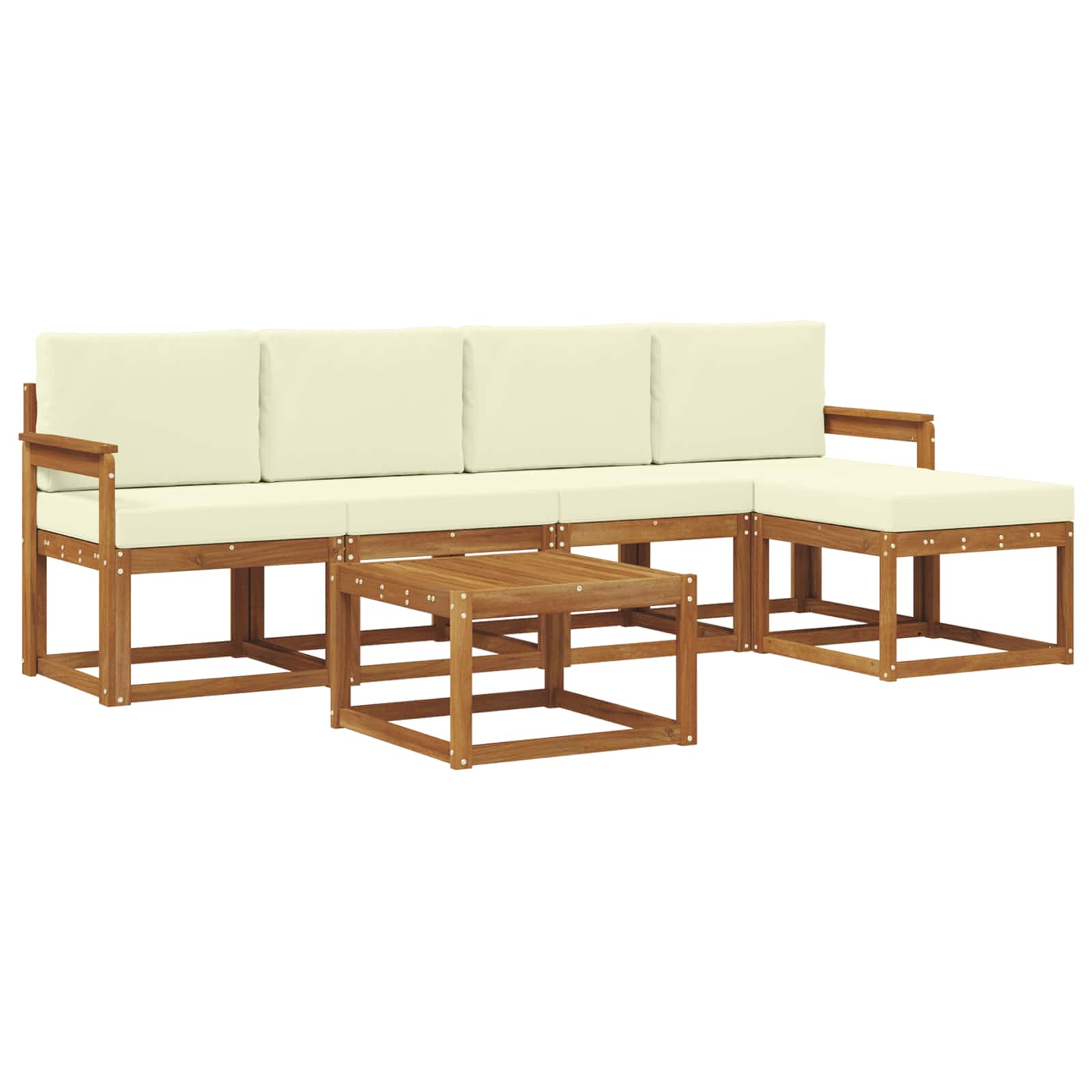 Set vanjskih sofa s jastukom 6 pcs Prirodna i krem