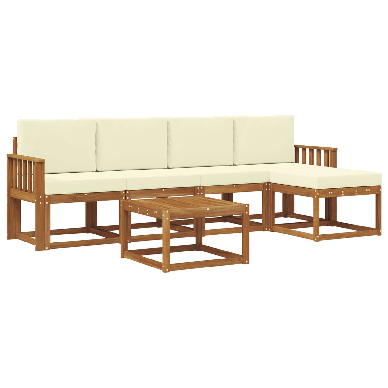 Set vanjskih sofa s jastukom 6 pcs Prirodna i krem