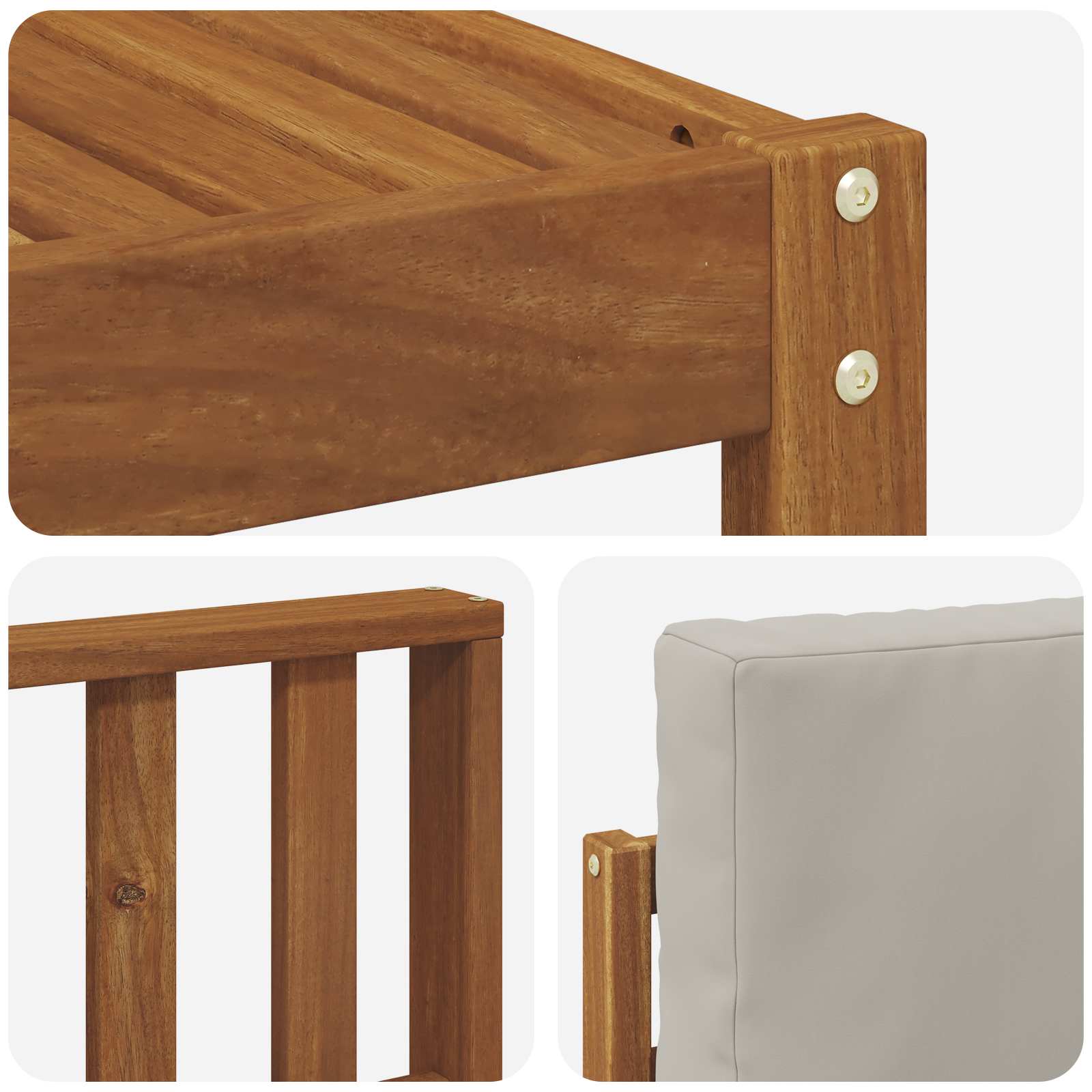 Set vanjskih sofa s jastukom 6 pcs Prirodna i svijetlo siva