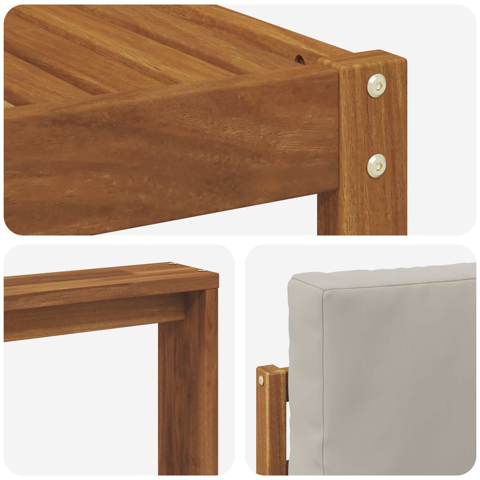 Set vanjskih sofa s jastukom 6 pcs Prirodna i svijetlo siva