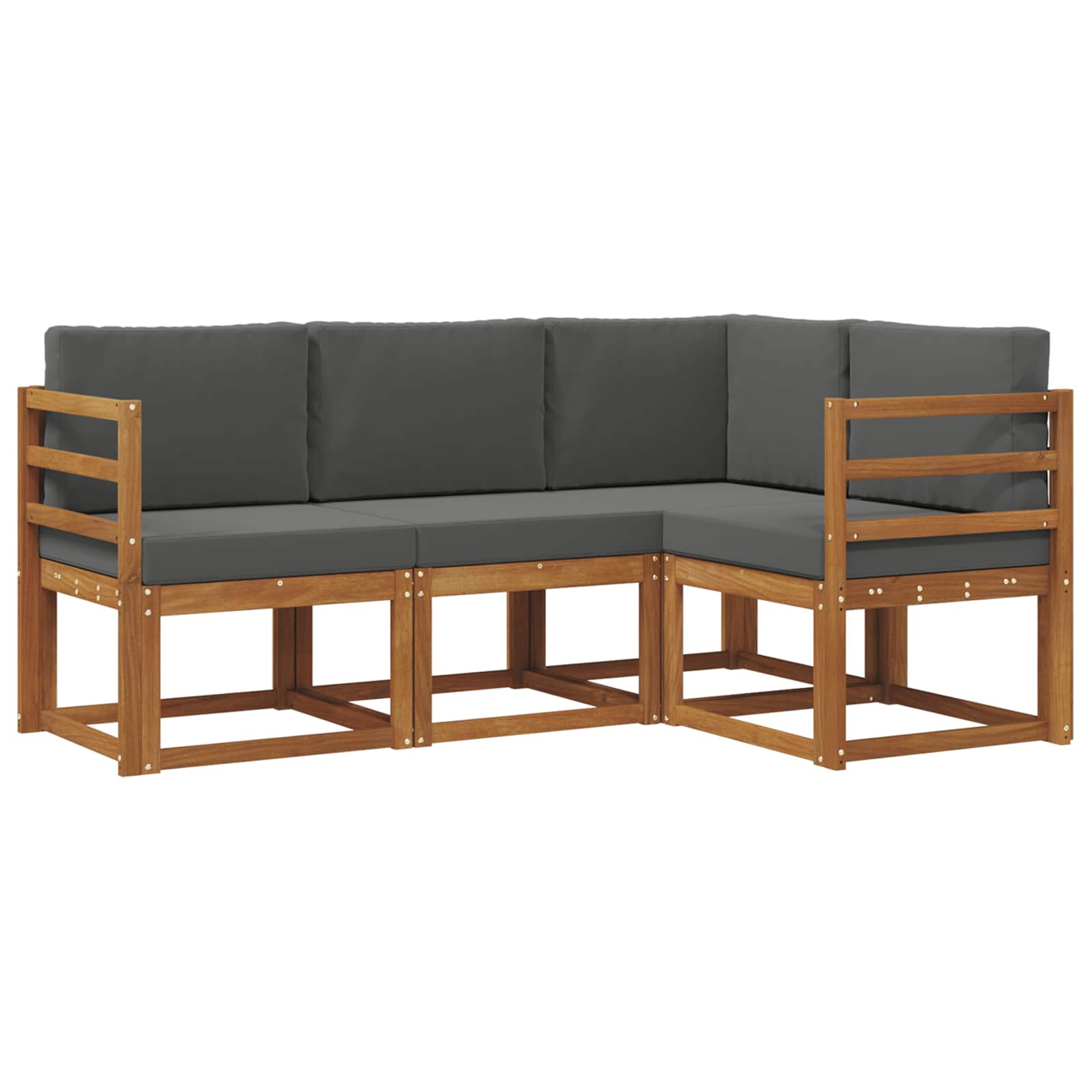 Set vanjskih sofa s jastukom 4 pcs Prirodna i antracit