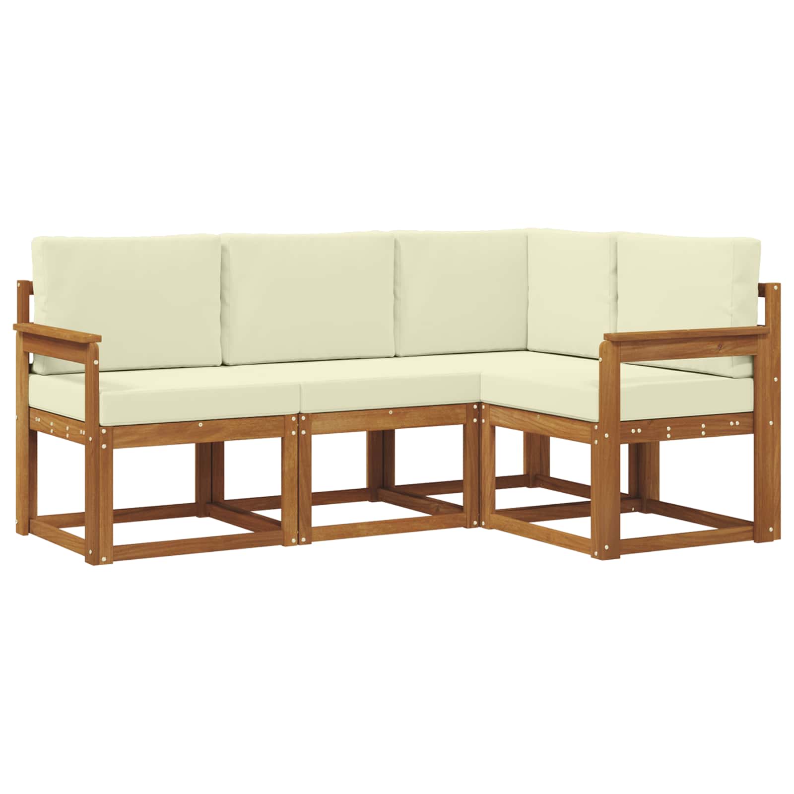 Set vanjskih sofa s jastukom 4 pcs Prirodna i krem