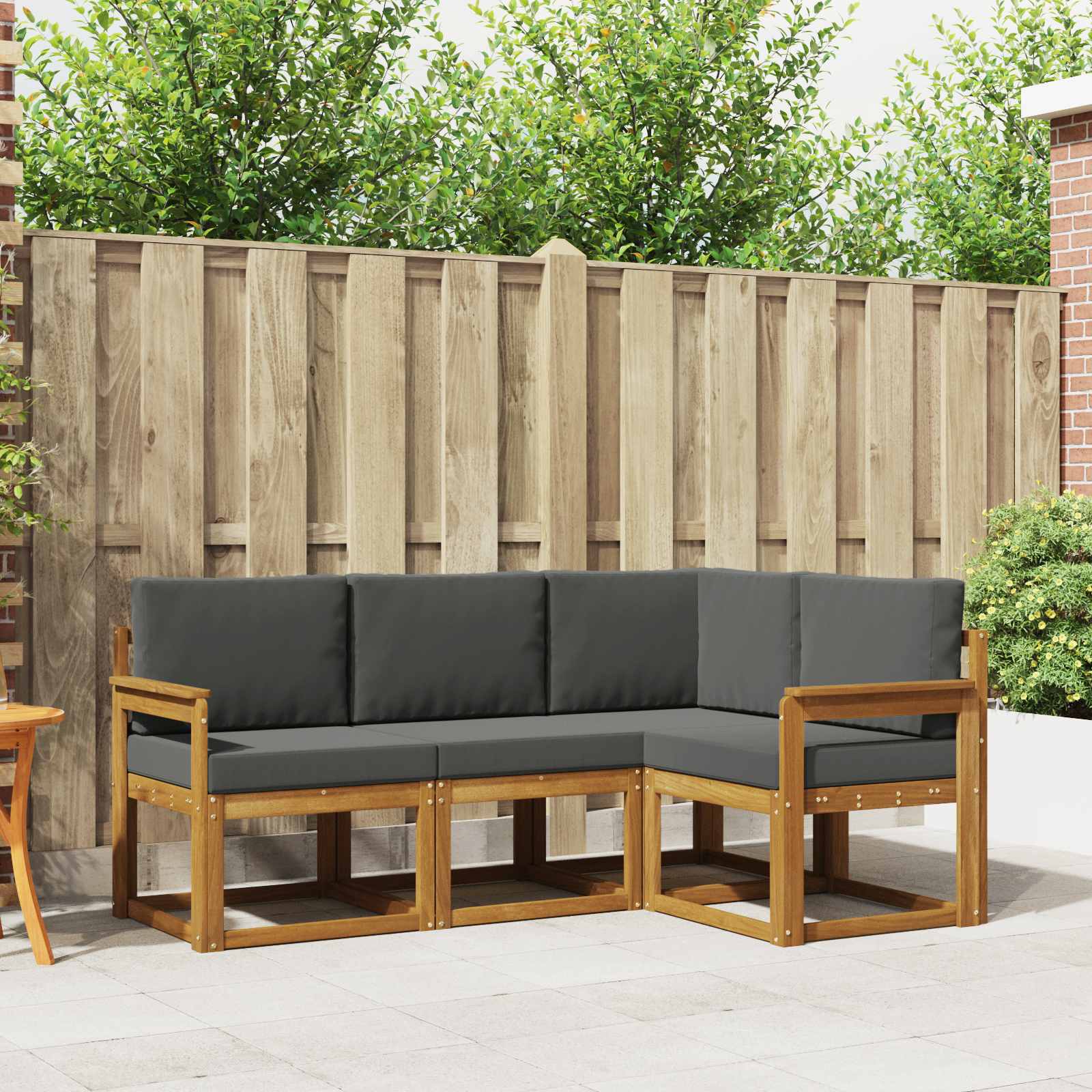Set vanjskih sofa s jastukom 4 pcs Prirodna i antracit