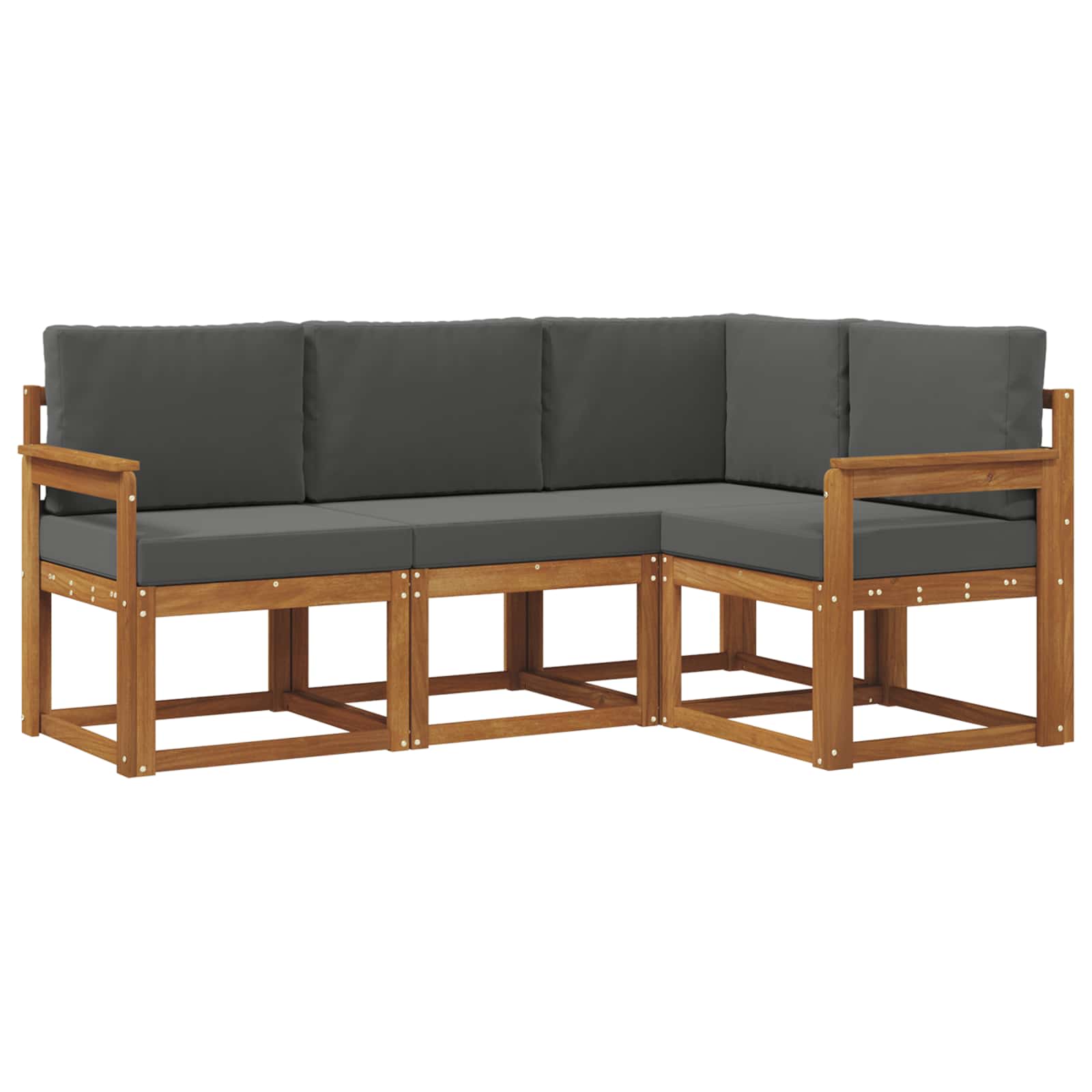 Set vanjskih sofa s jastukom 4 pcs Prirodna i antracit