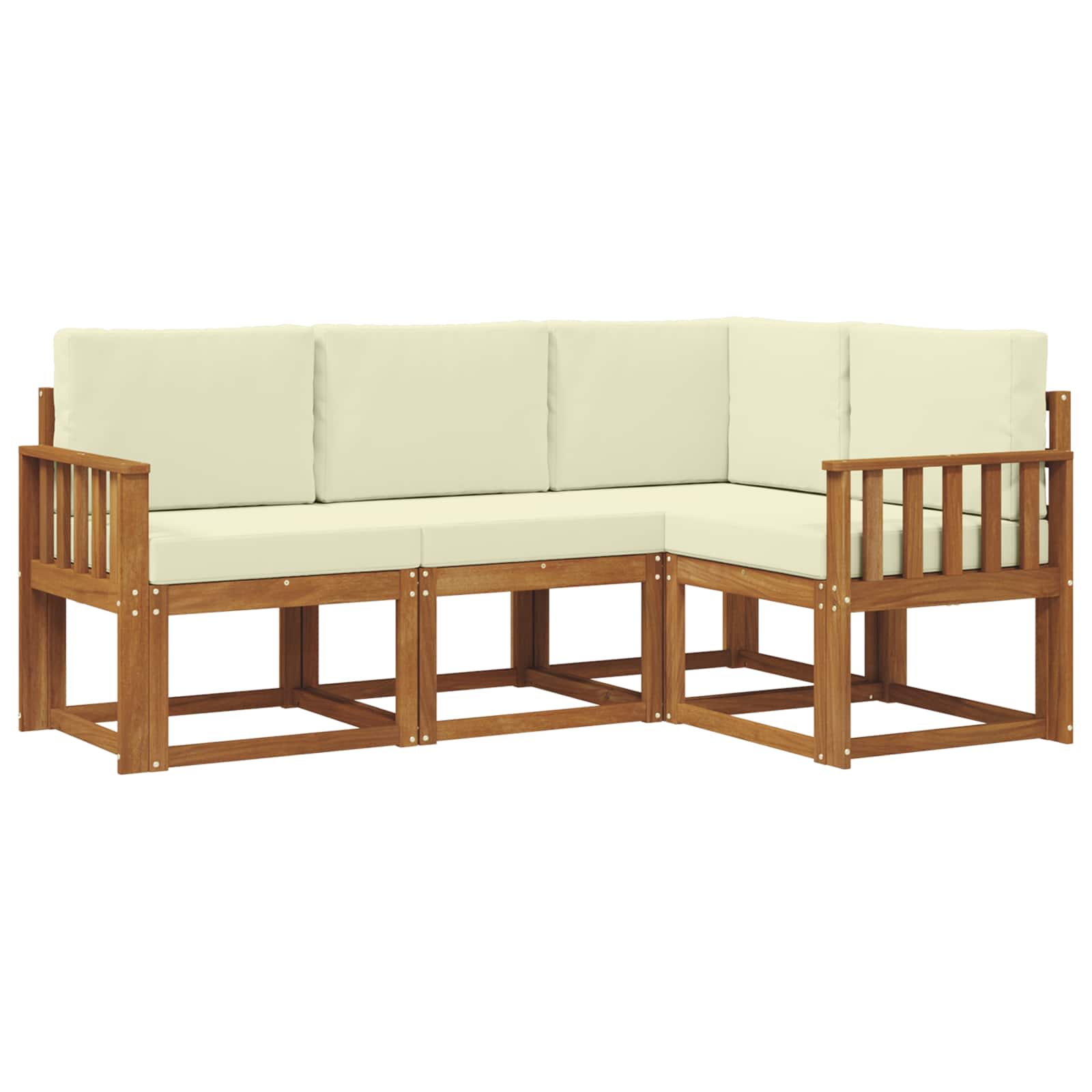 Set vanjskih sofa s jastukom 4 pcs Prirodna i krem