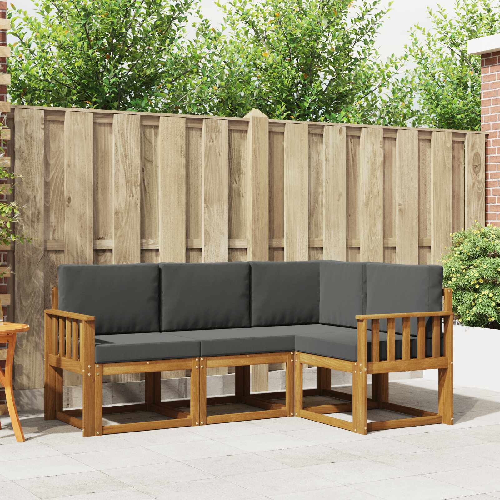 Set vanjskih sofa s jastukom 4 pcs Prirodna i antracit