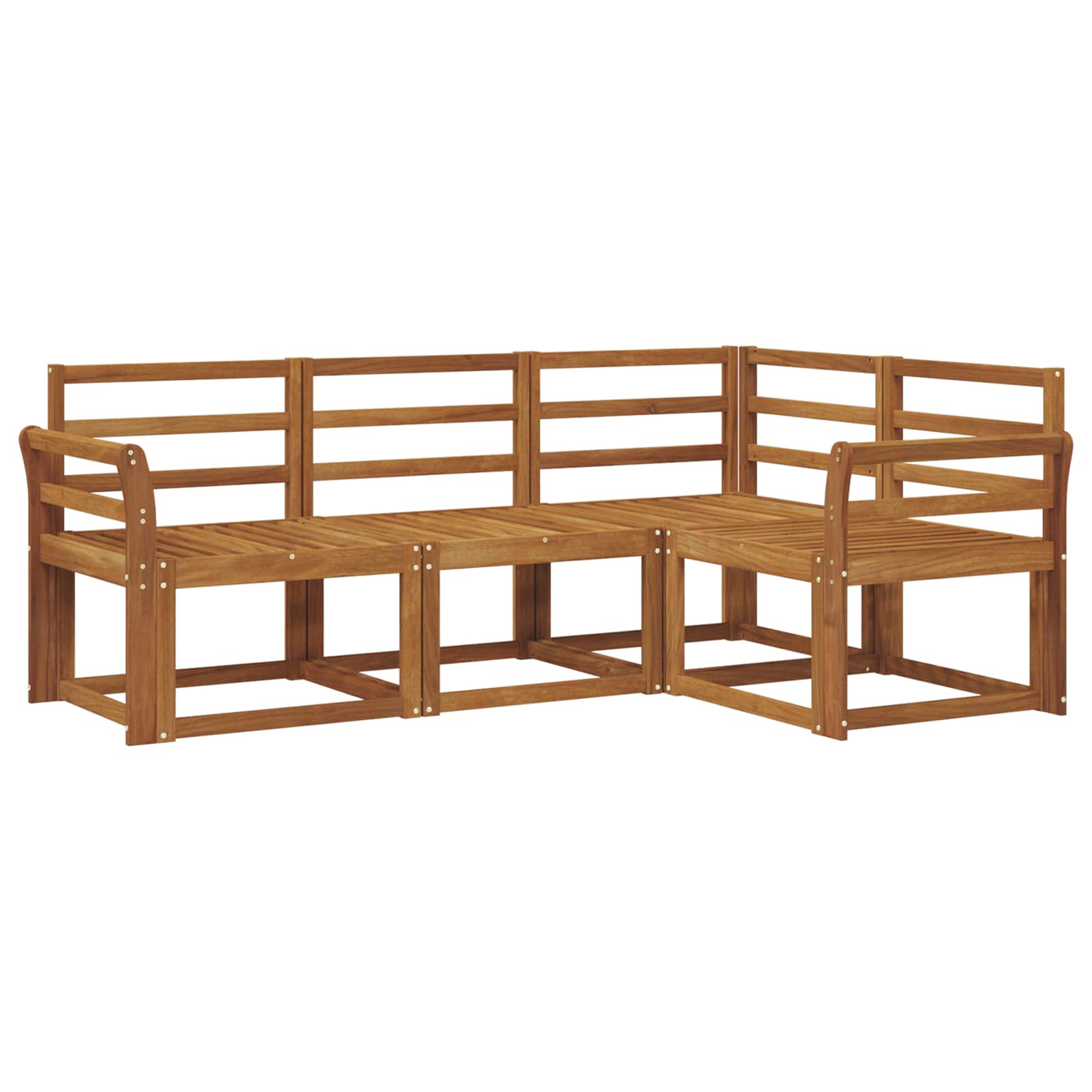 Set vanjskih sofa 4 pcs Prirodna Čvrsto drvo akacije