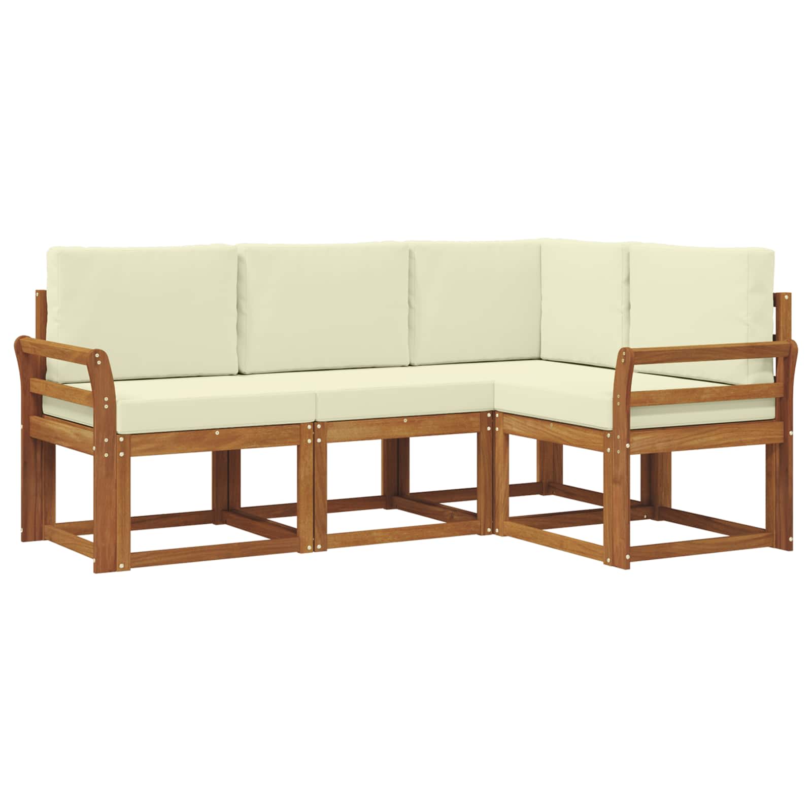 Set vanjskih sofa s jastukom 4 pcs Prirodna i krem