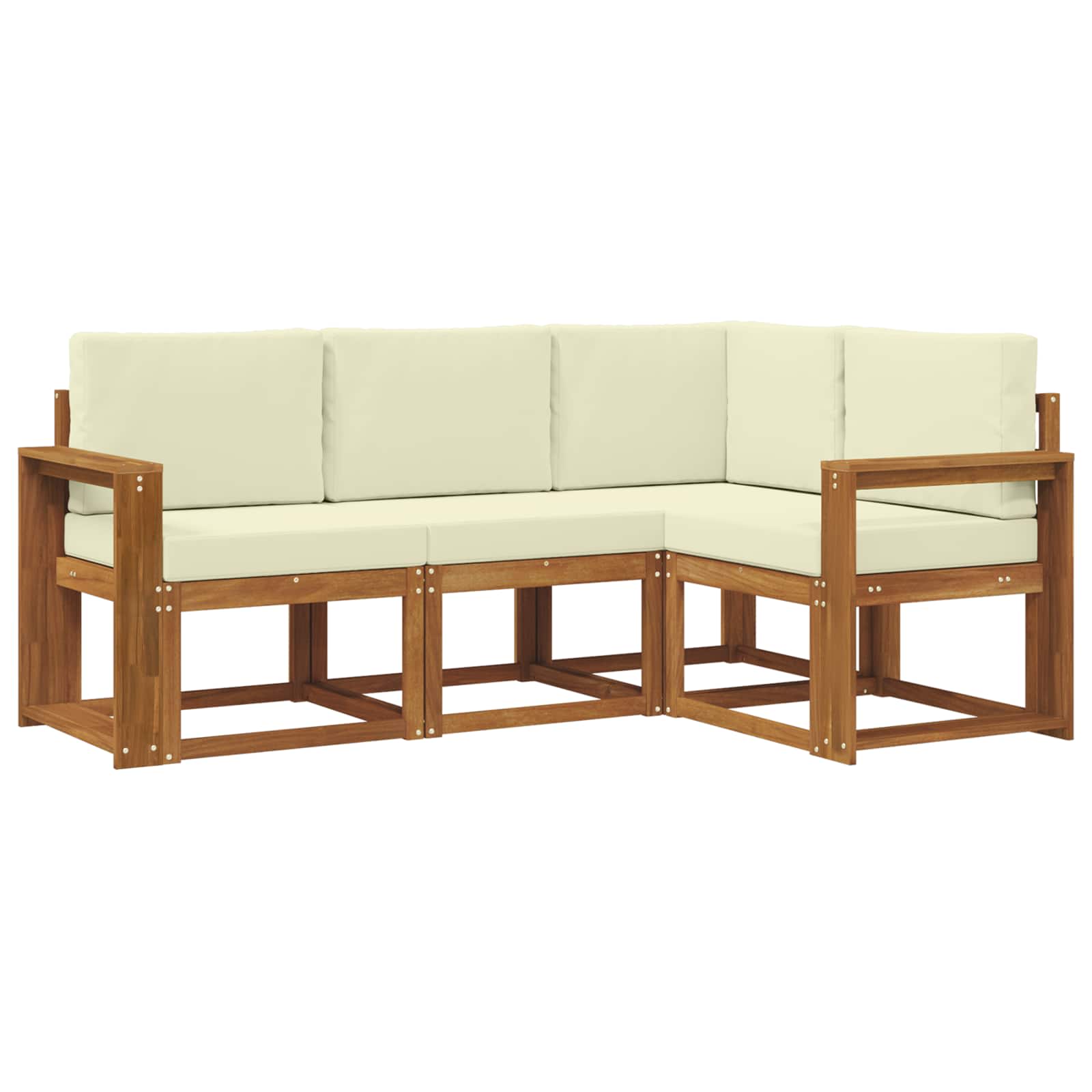 Set vanjskih sofa s jastukom 4 pcs Prirodna i krem