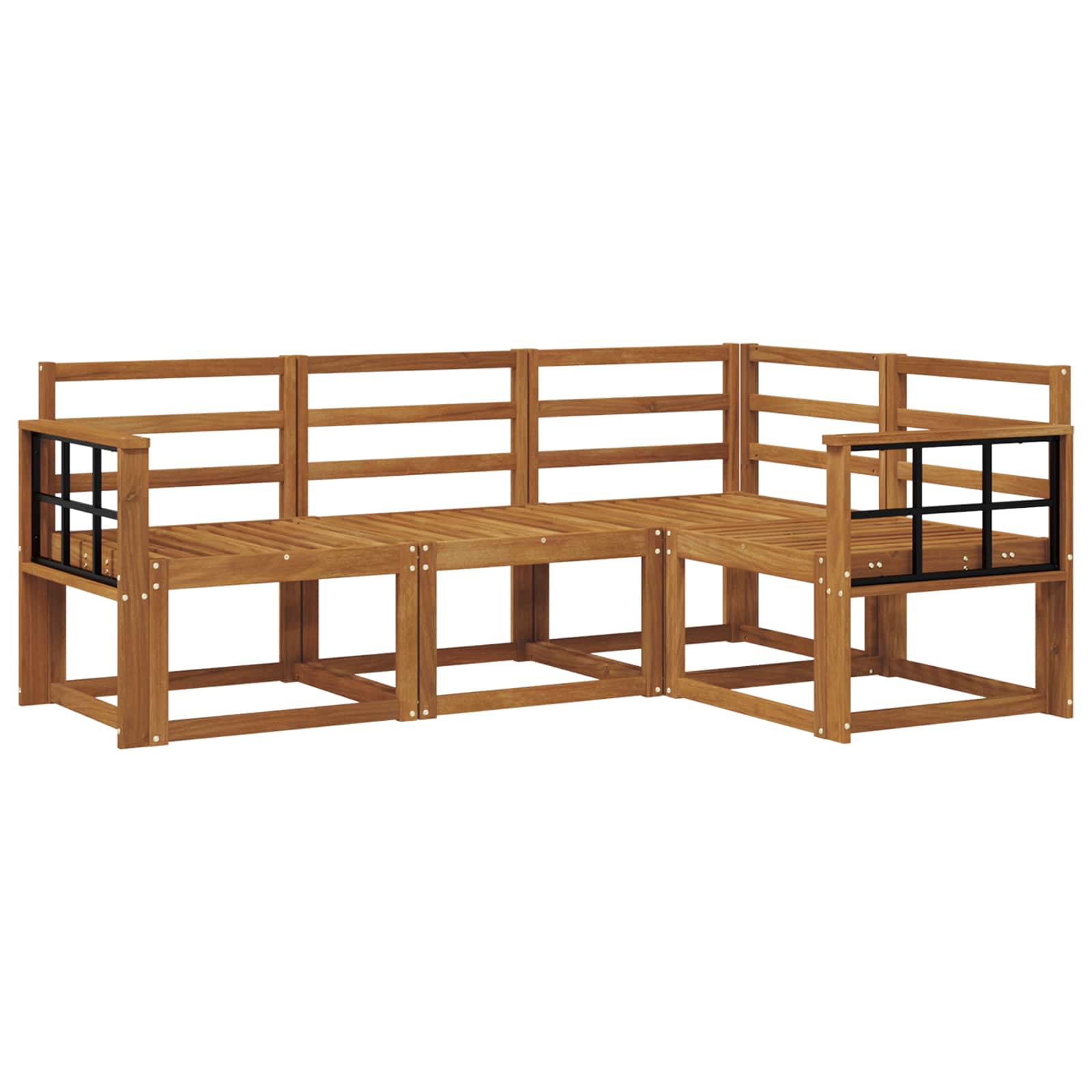 Set vanjskih sofa 4 pcs Prirodna Čvrsto drvo akacije