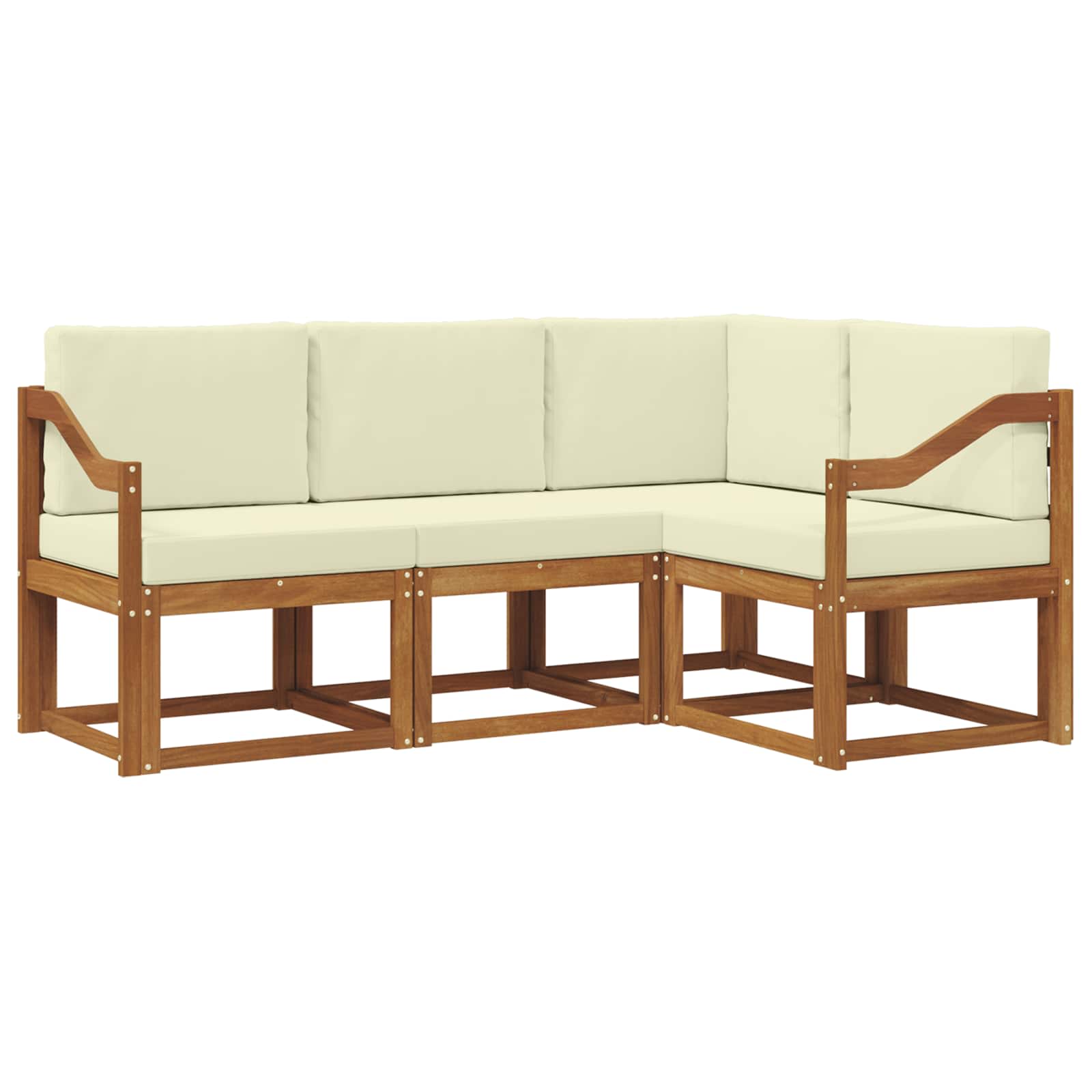 Set vanjskih sofa s jastukom 4 pcs Prirodna i krem
