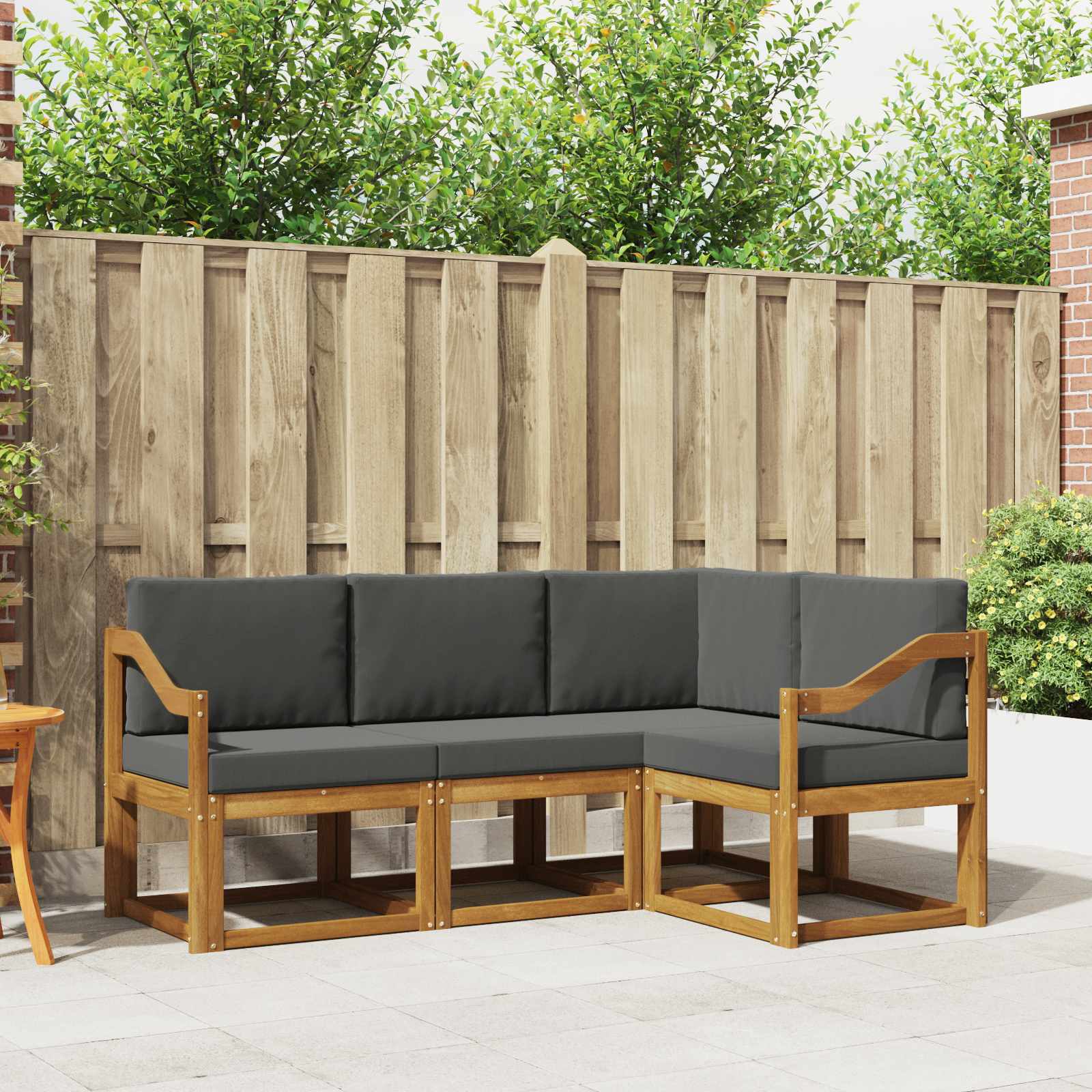 Set vanjskih sofa s jastukom 4 pcs Prirodna i antracit
