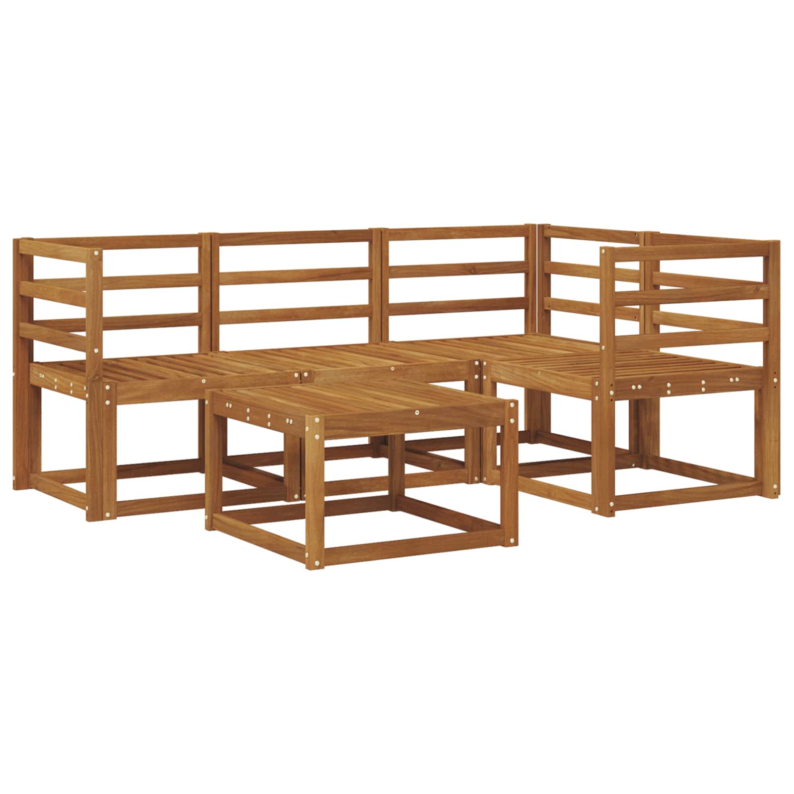 Set vanjskih sofa 5 pcs Prirodna Čvrsto drvo akacije