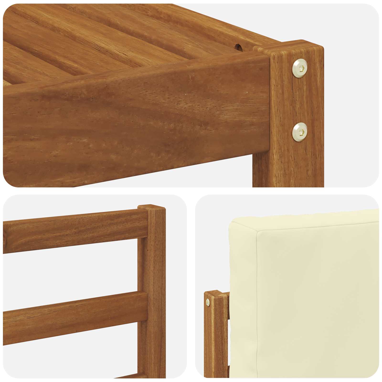 Set vanjskih sofa s jastukom 5 pcs Prirodna i krem