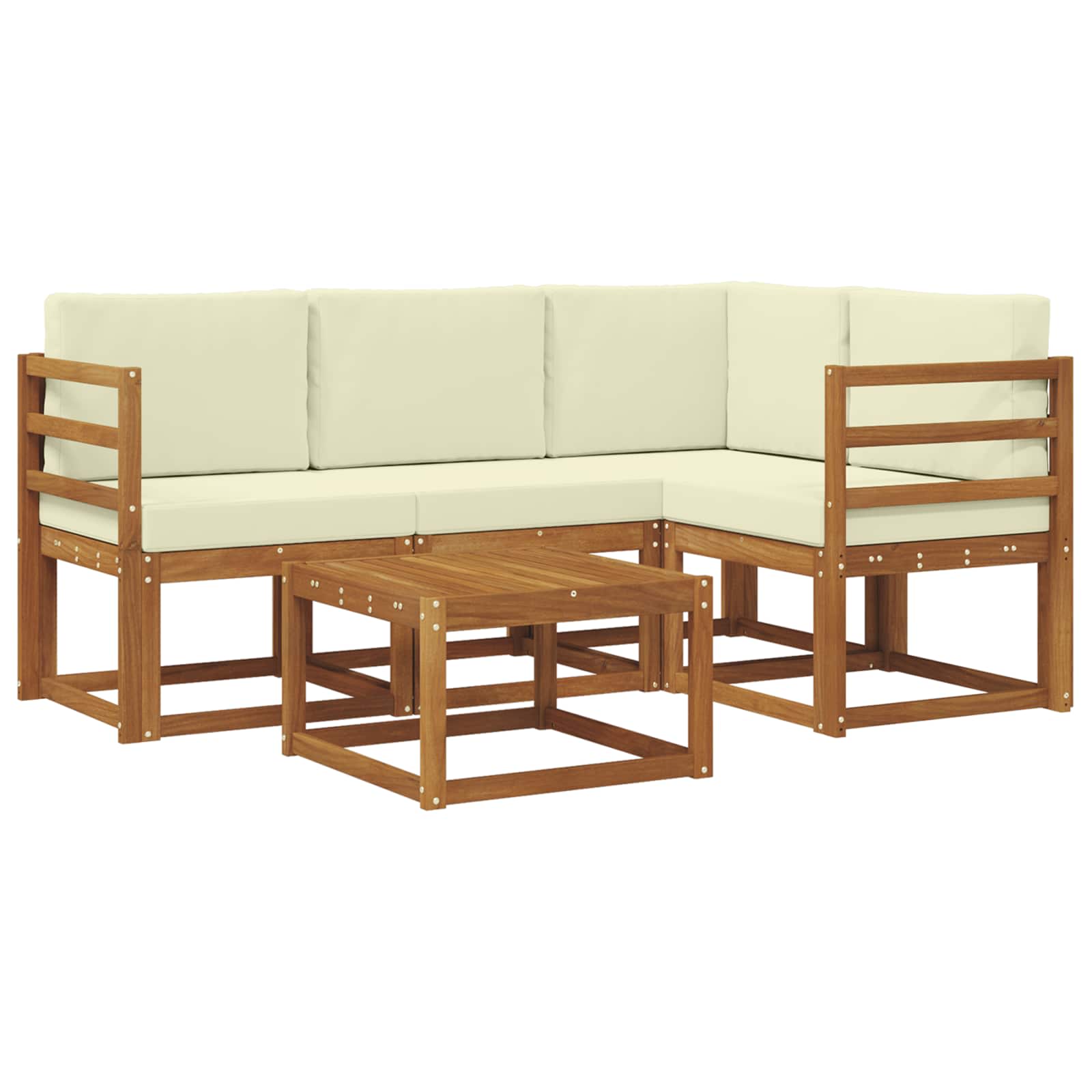 Set vanjskih sofa s jastukom 5 pcs Prirodna i krem