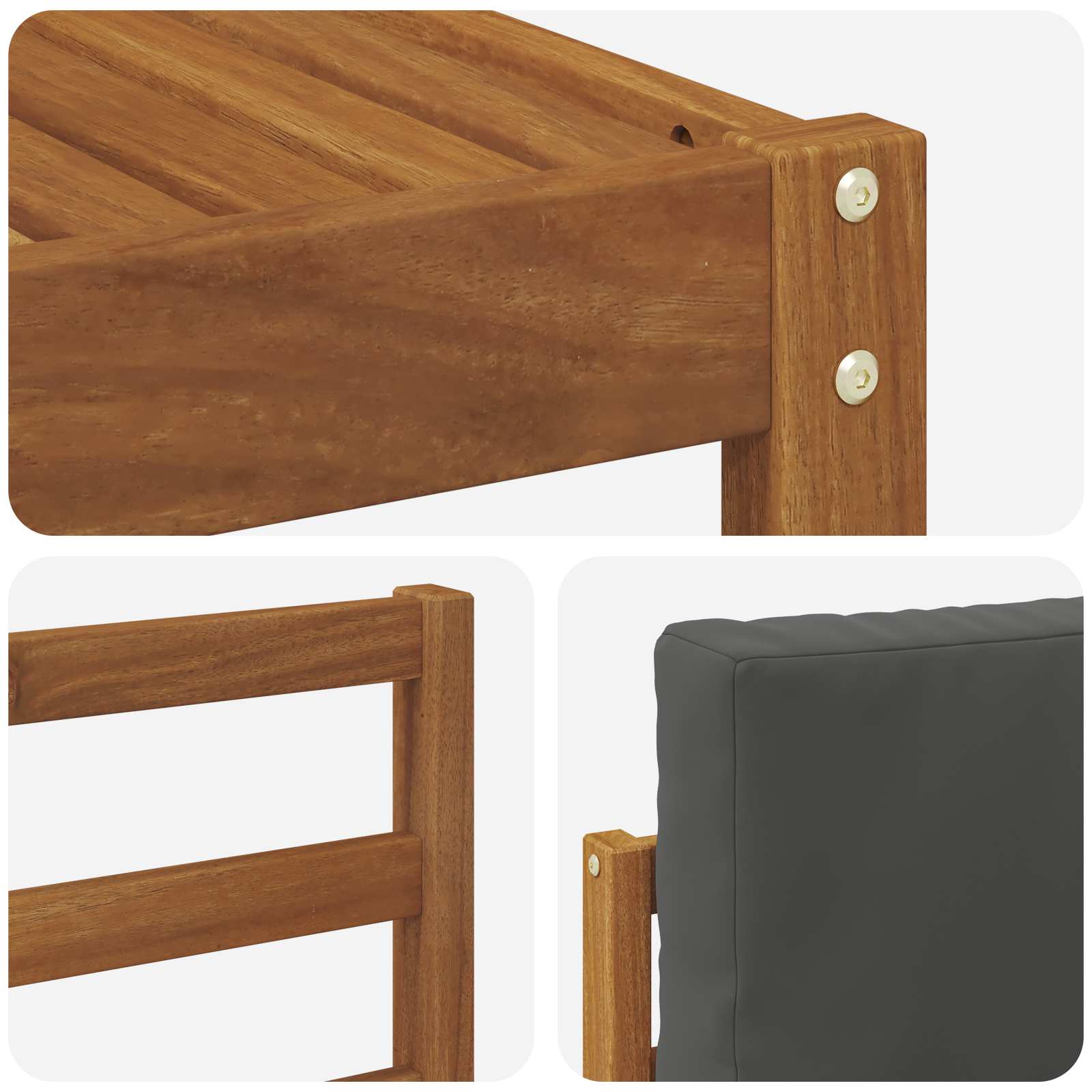 Set vanjskih sofa s jastukom 5 pcs Prirodna i antracit
