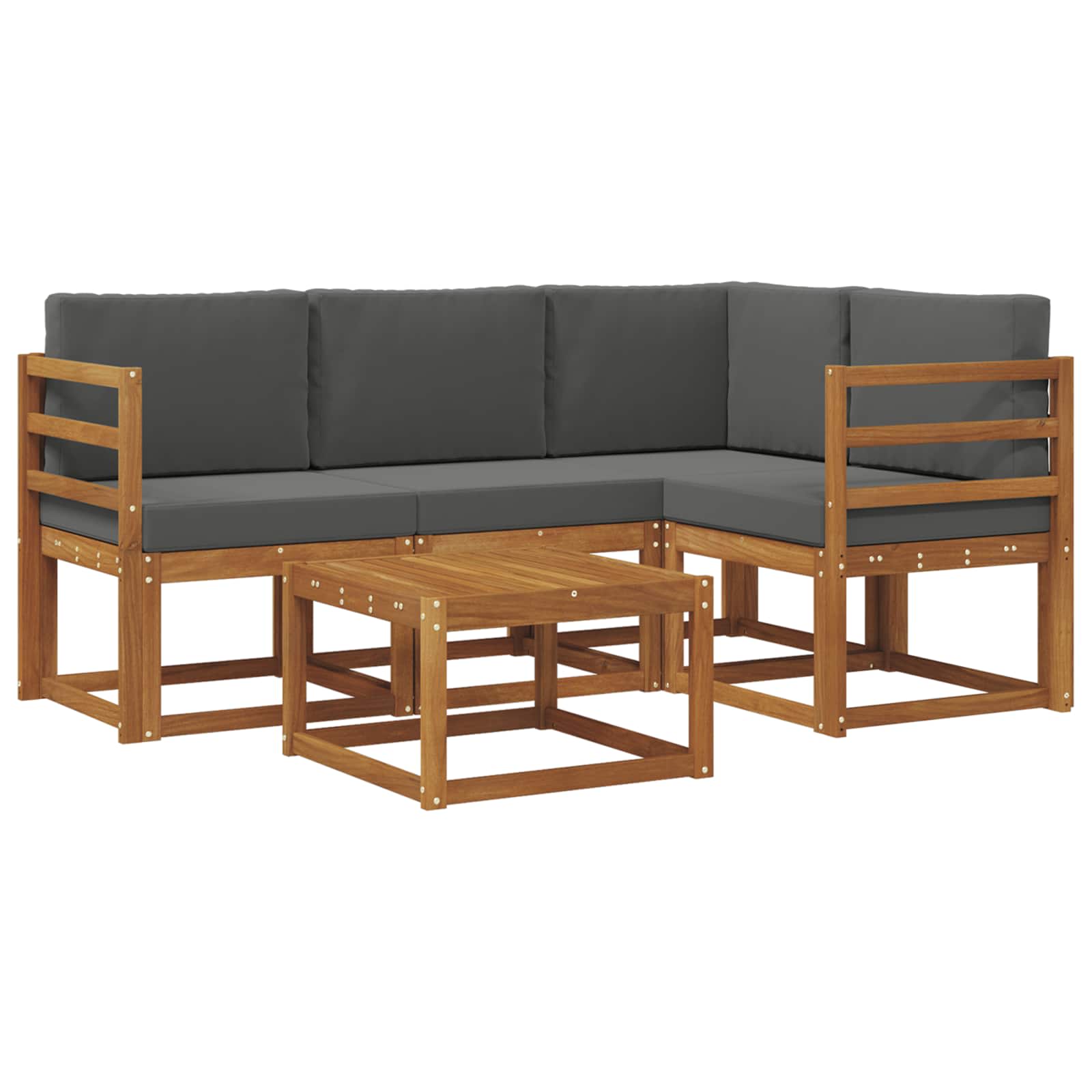 Set vanjskih sofa s jastukom 5 pcs Prirodna i antracit