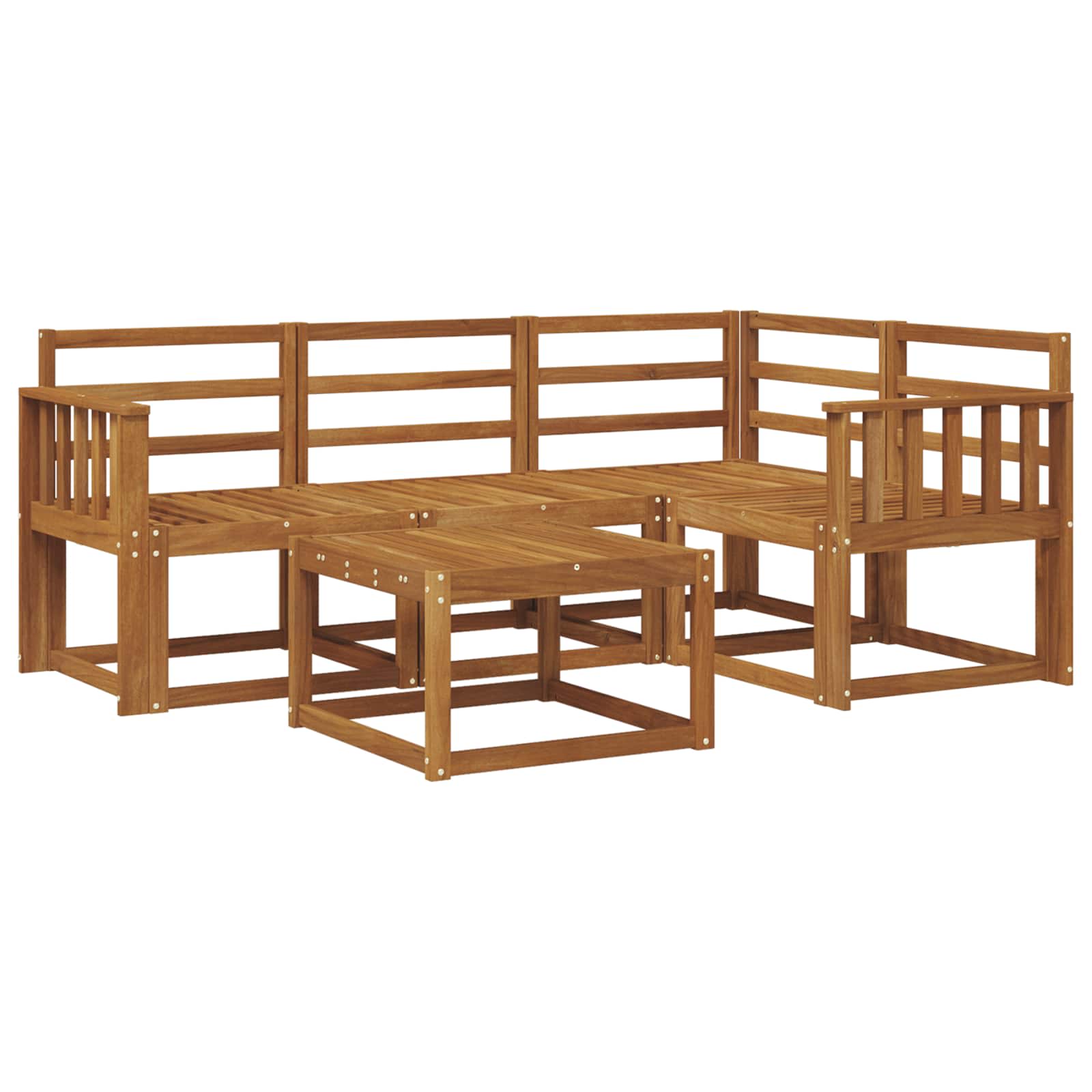 Set vanjskih sofa 5 pcs Prirodna Čvrsto drvo akacije