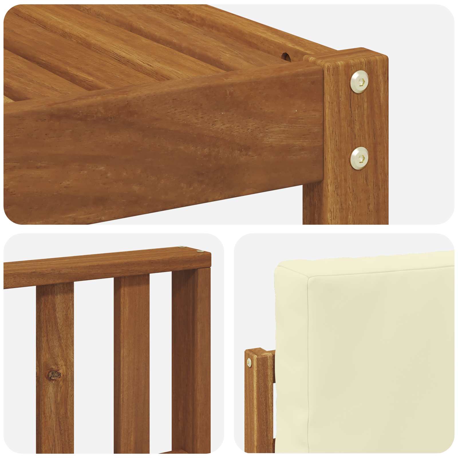 Set vanjskih sofa s jastukom 5 pcs Prirodna i krem
