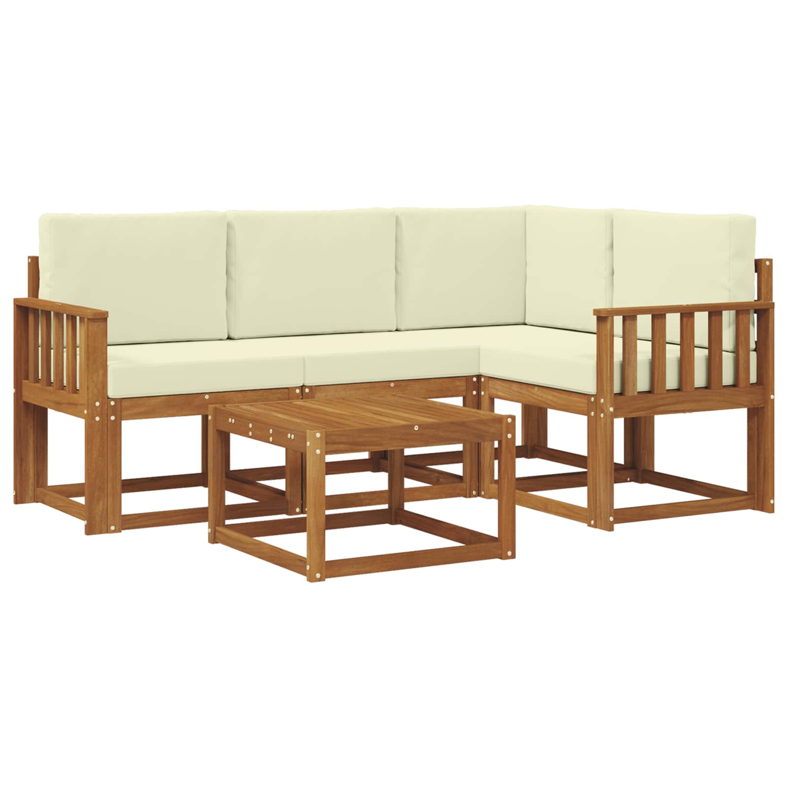 Set vanjskih sofa s jastukom 5 pcs Prirodna i krem