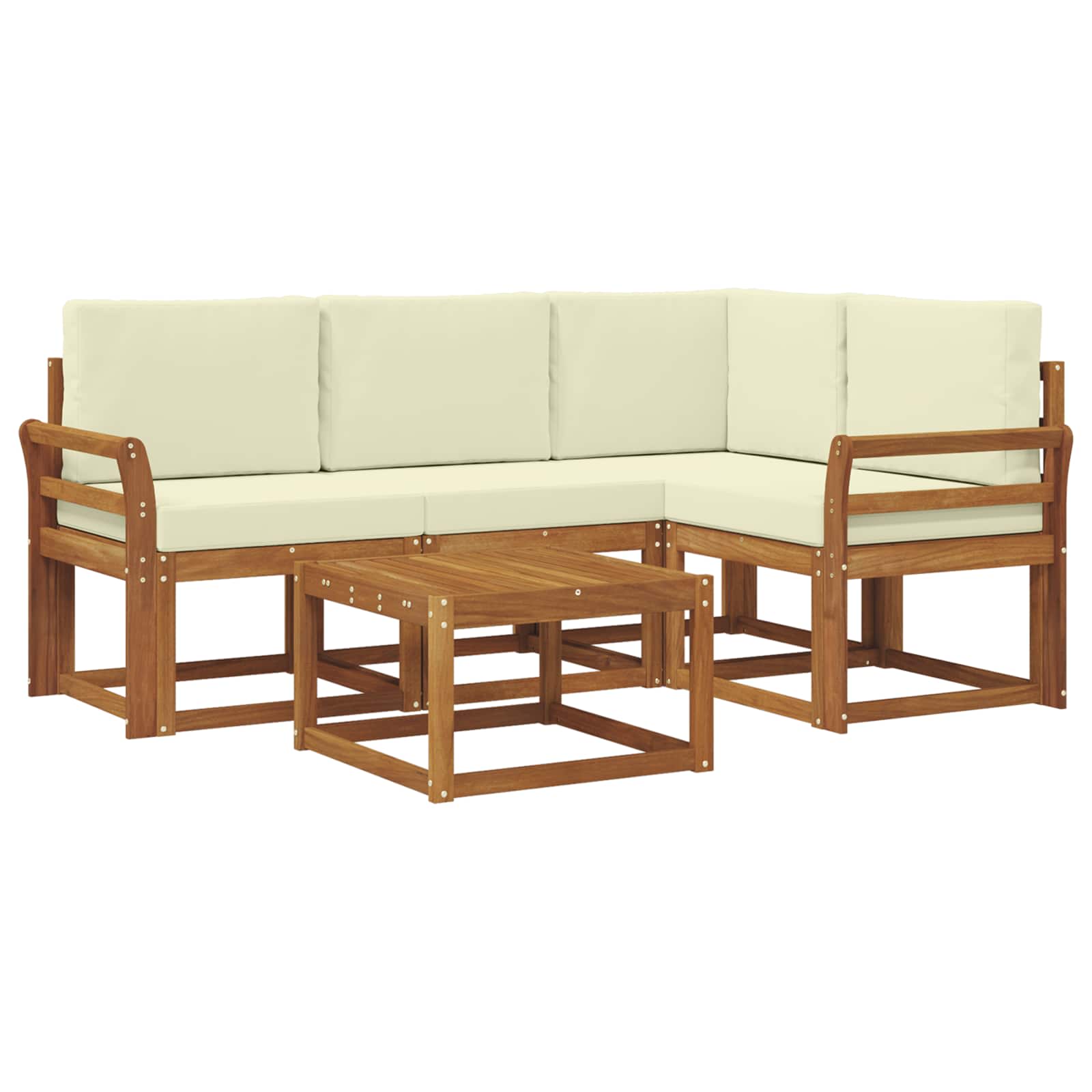 Set vanjskih sofa s jastukom 5 pcs Prirodna i krem