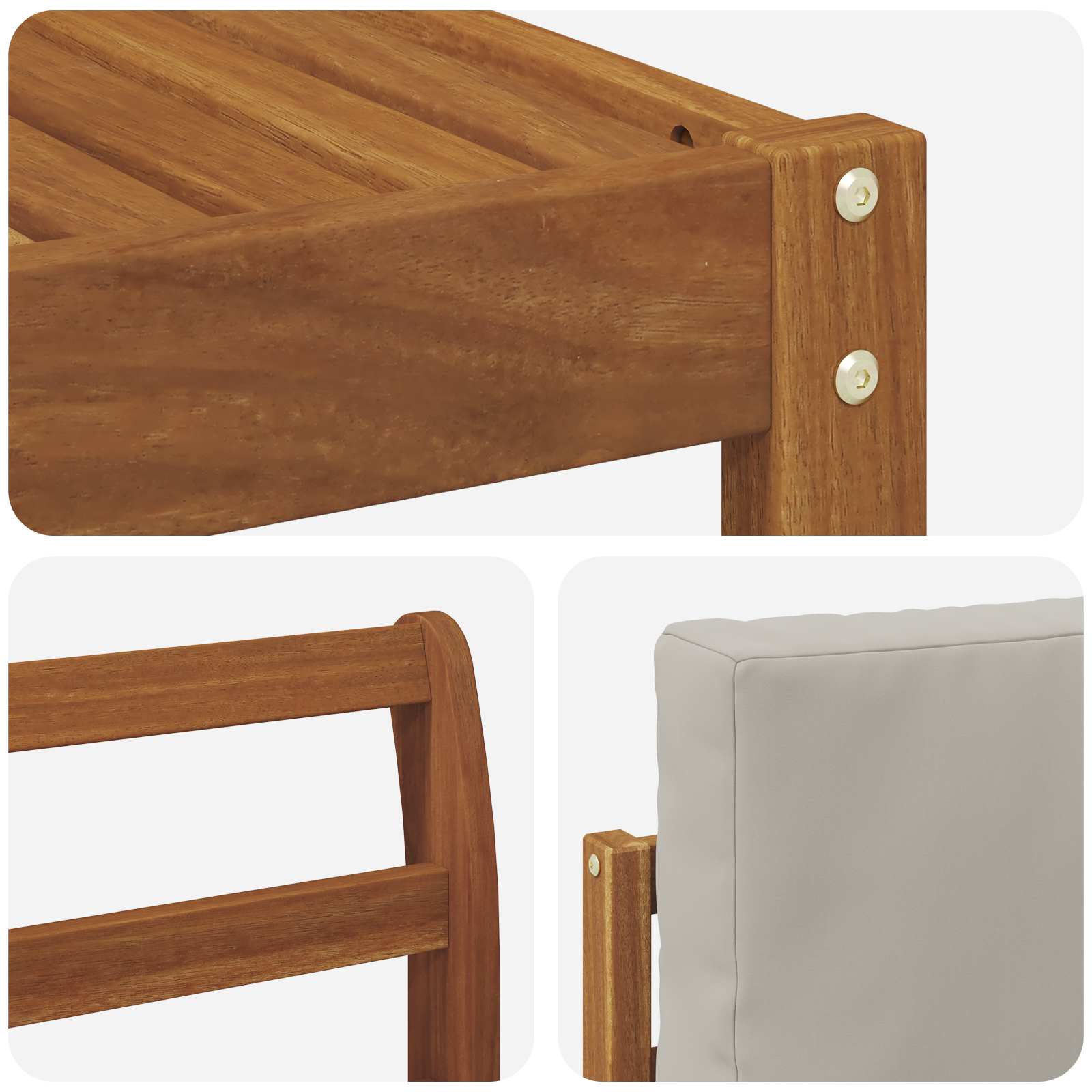 Set vanjskih sofa s jastukom 5 pcs Prirodna i svijetlo siva