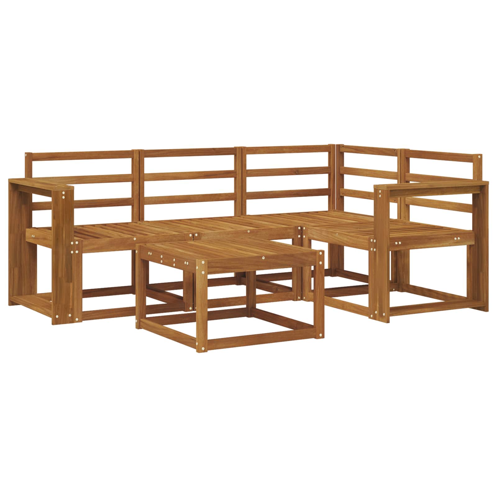 Set vanjskih sofa 5 pcs Prirodna Čvrsto drvo akacije