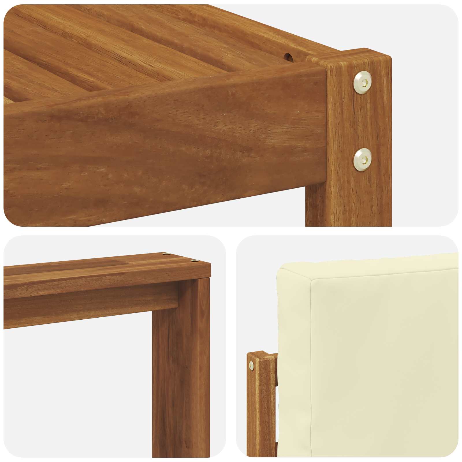 Set vanjskih sofa s jastukom 5 pcs Prirodna i krem
