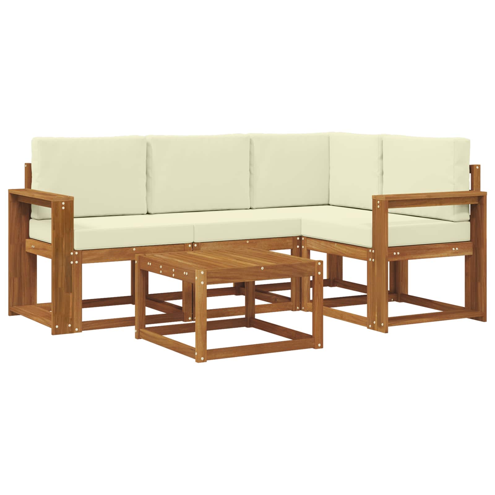 Set vanjskih sofa s jastukom 5 pcs Prirodna i krem