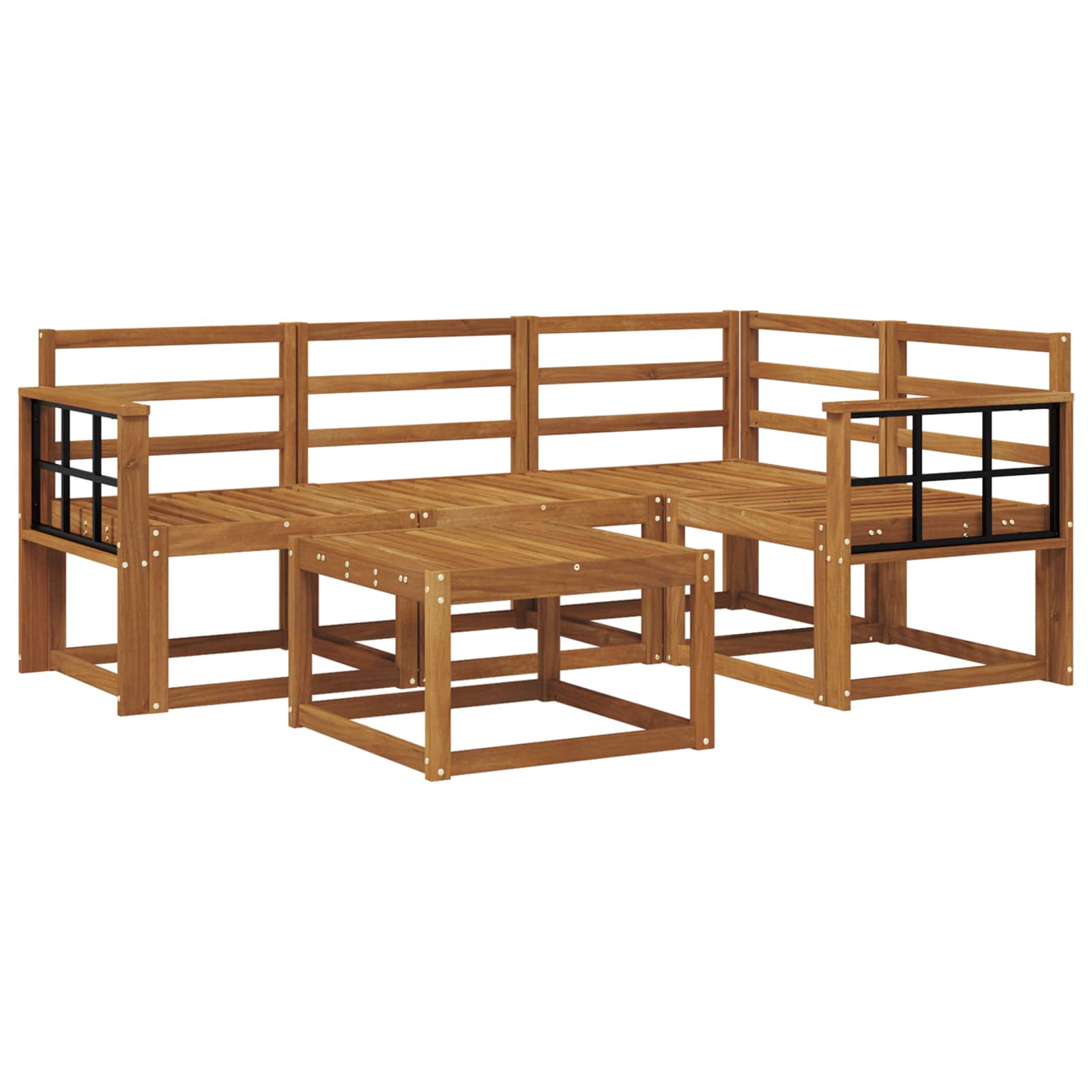 Set vanjskih sofa 5 pcs Prirodna Čvrsto drvo akacije