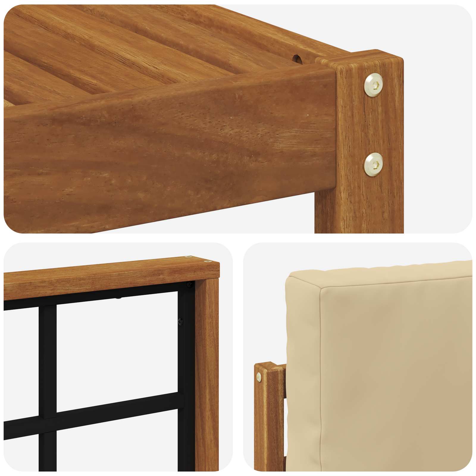 Set vanjskih sofa s jastukom 5 pcs Prirodna i bež