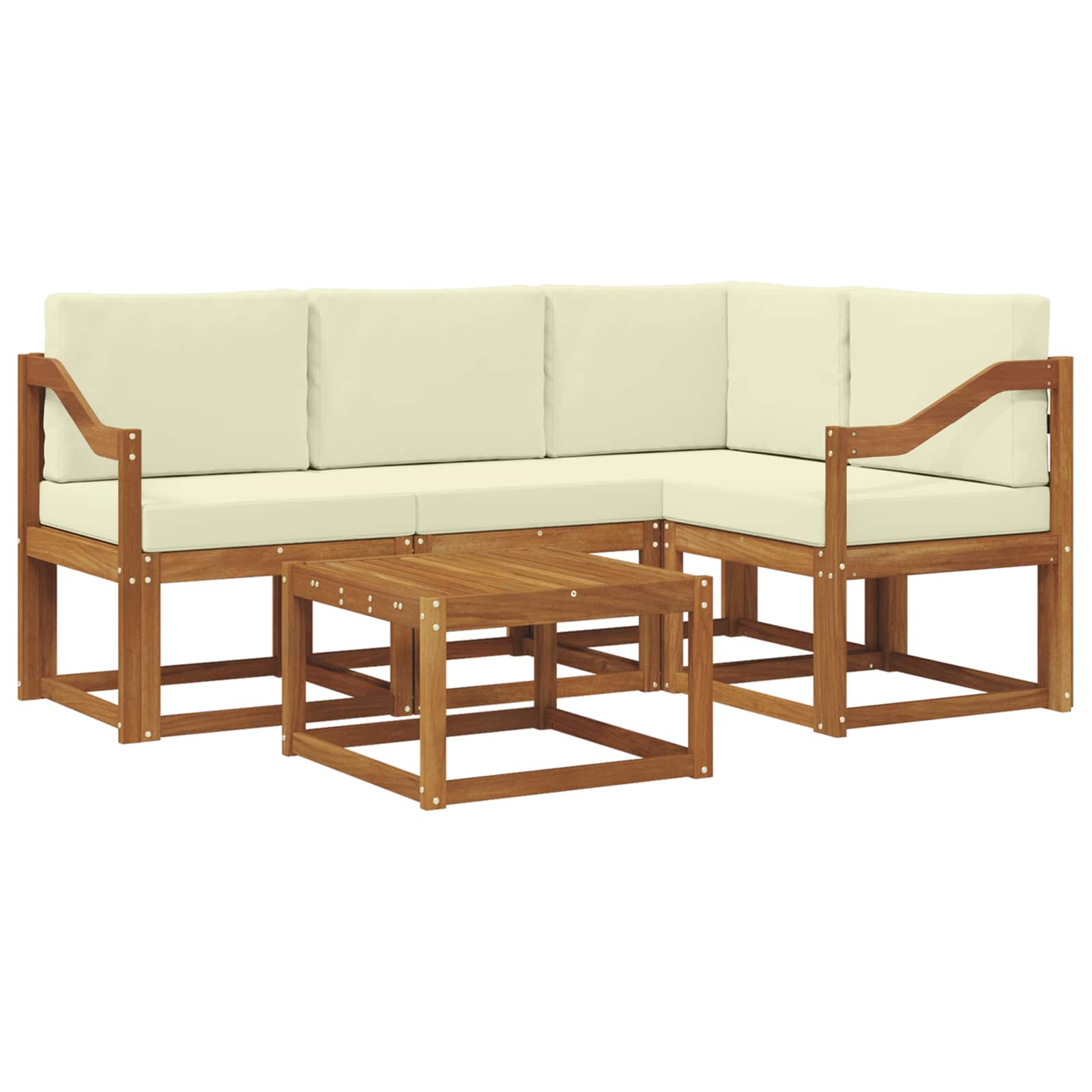 Set vanjskih sofa s jastukom 5 pcs Prirodna i krem