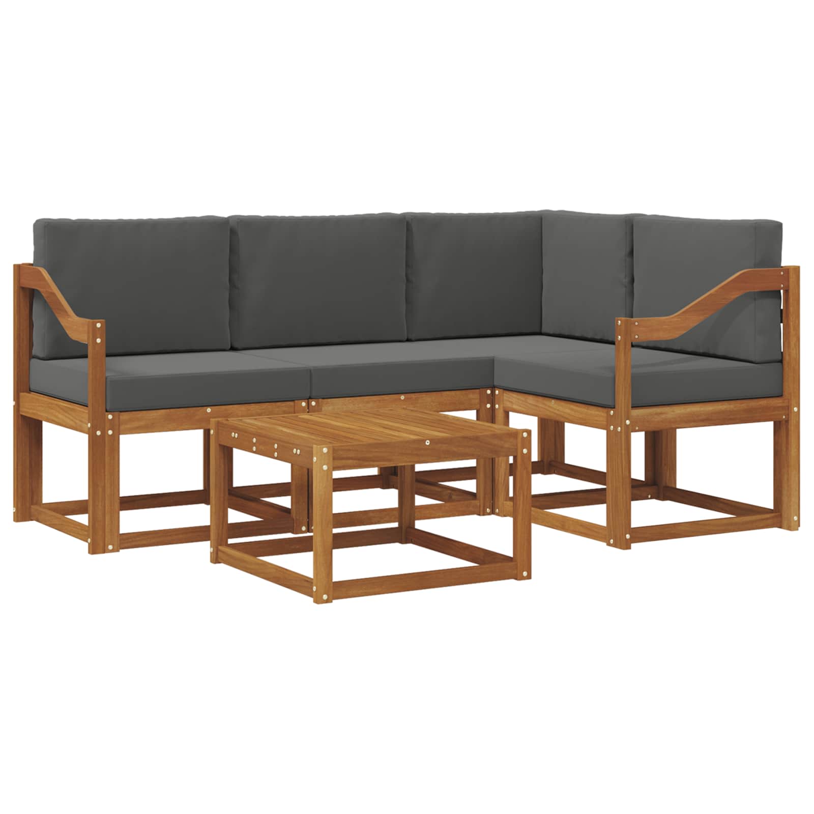 Set vanjskih sofa s jastukom 5 pcs Prirodna i antracit