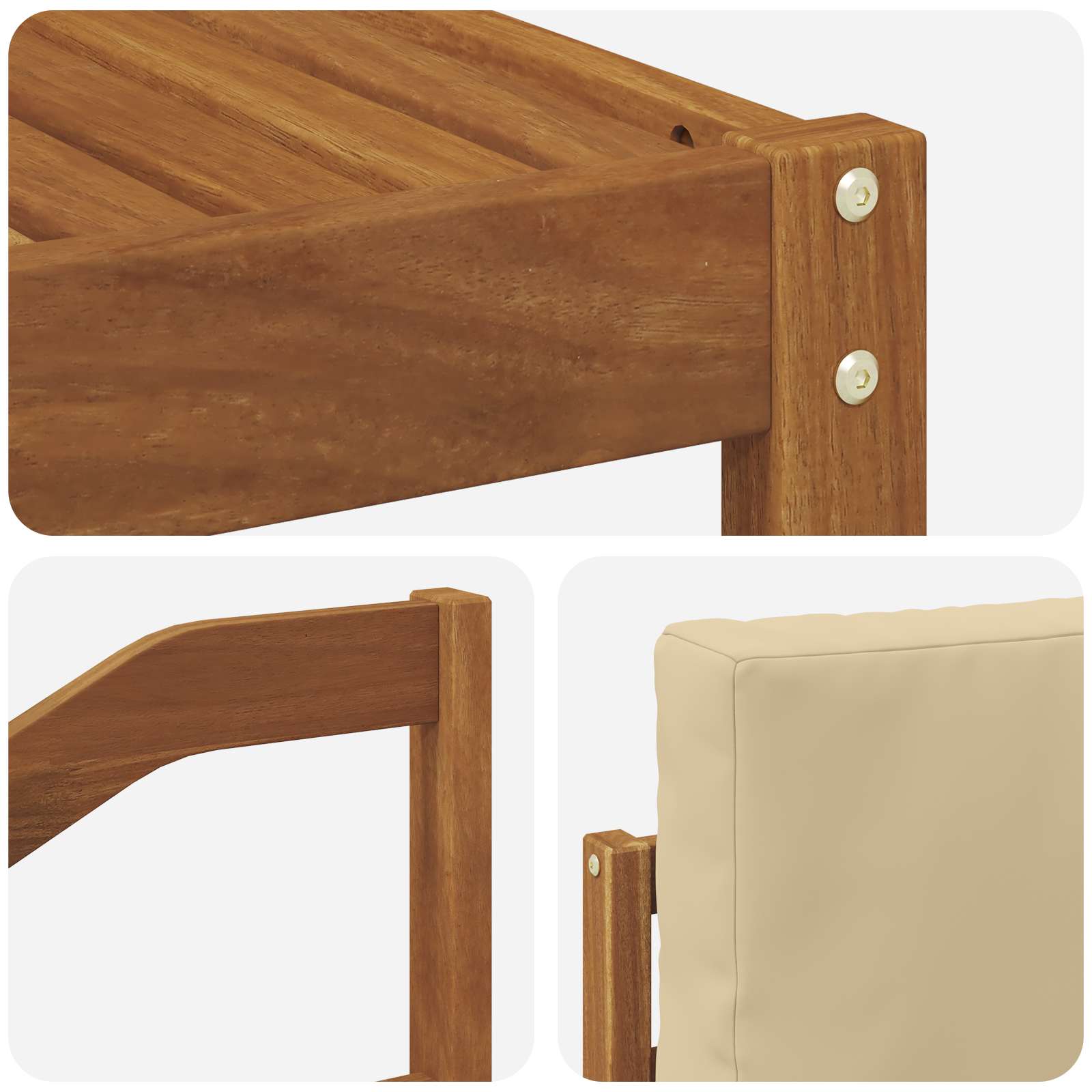 Set vanjskih sofa s jastukom 5 pcs Prirodna i bež