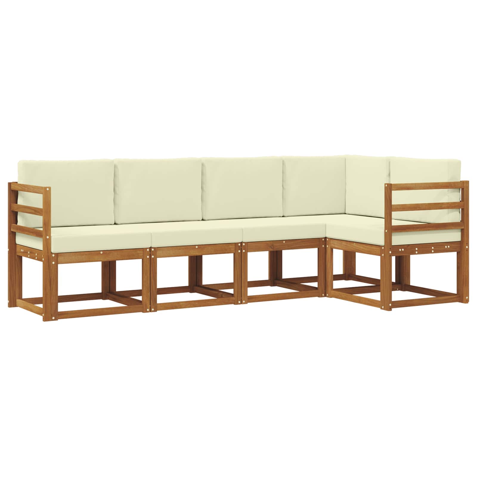 Set vanjskih sofa s jastukom 5 pcs Prirodna i krem
